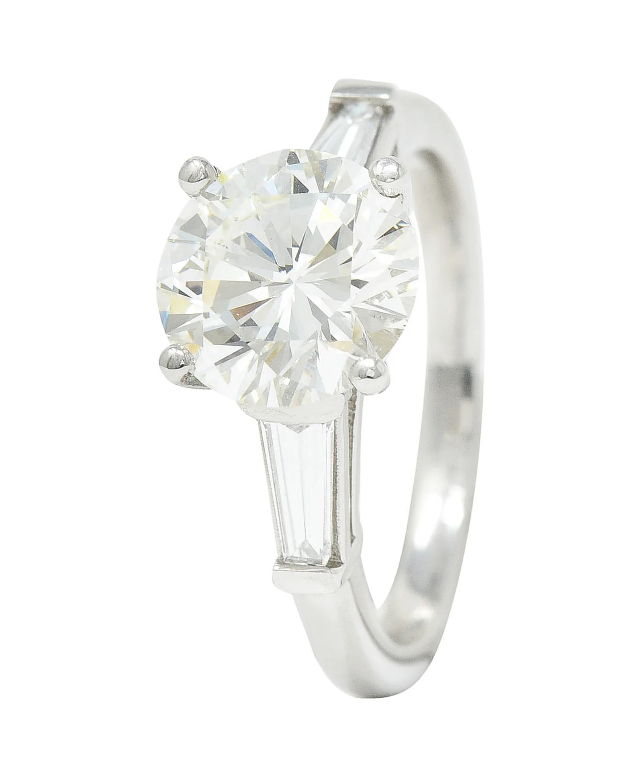 1950's Mid-Century 2.73 CTW Diamond Platinum Engagement Ring GIA - Image 10