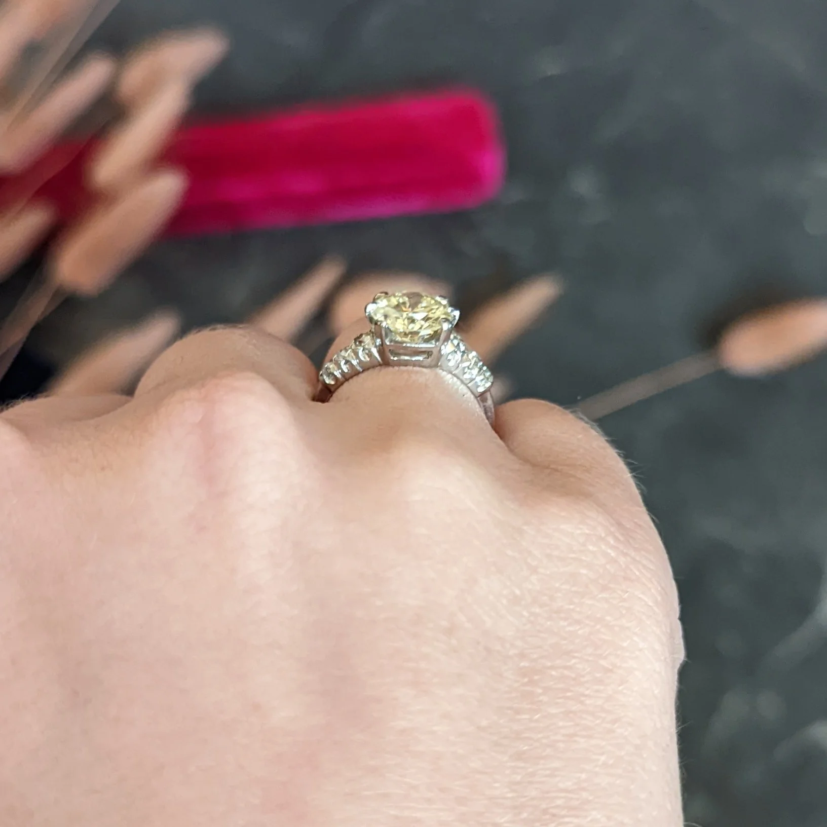 1950's Mid-Century 2.74 CTW Diamond Platinum Engagement Ring - Image 14