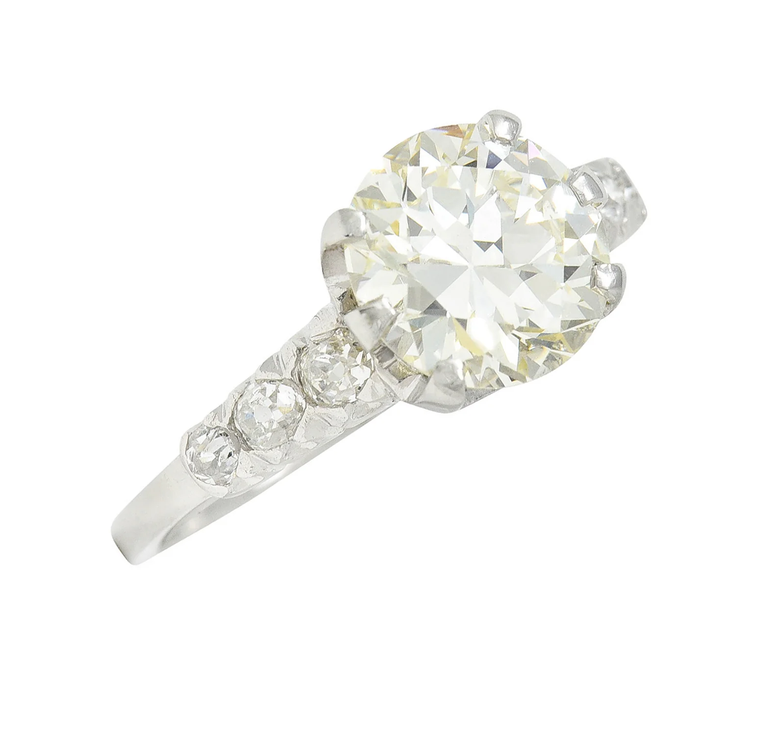 1950's Mid-Century 2.74 CTW Diamond Platinum Engagement Ring - Image 8