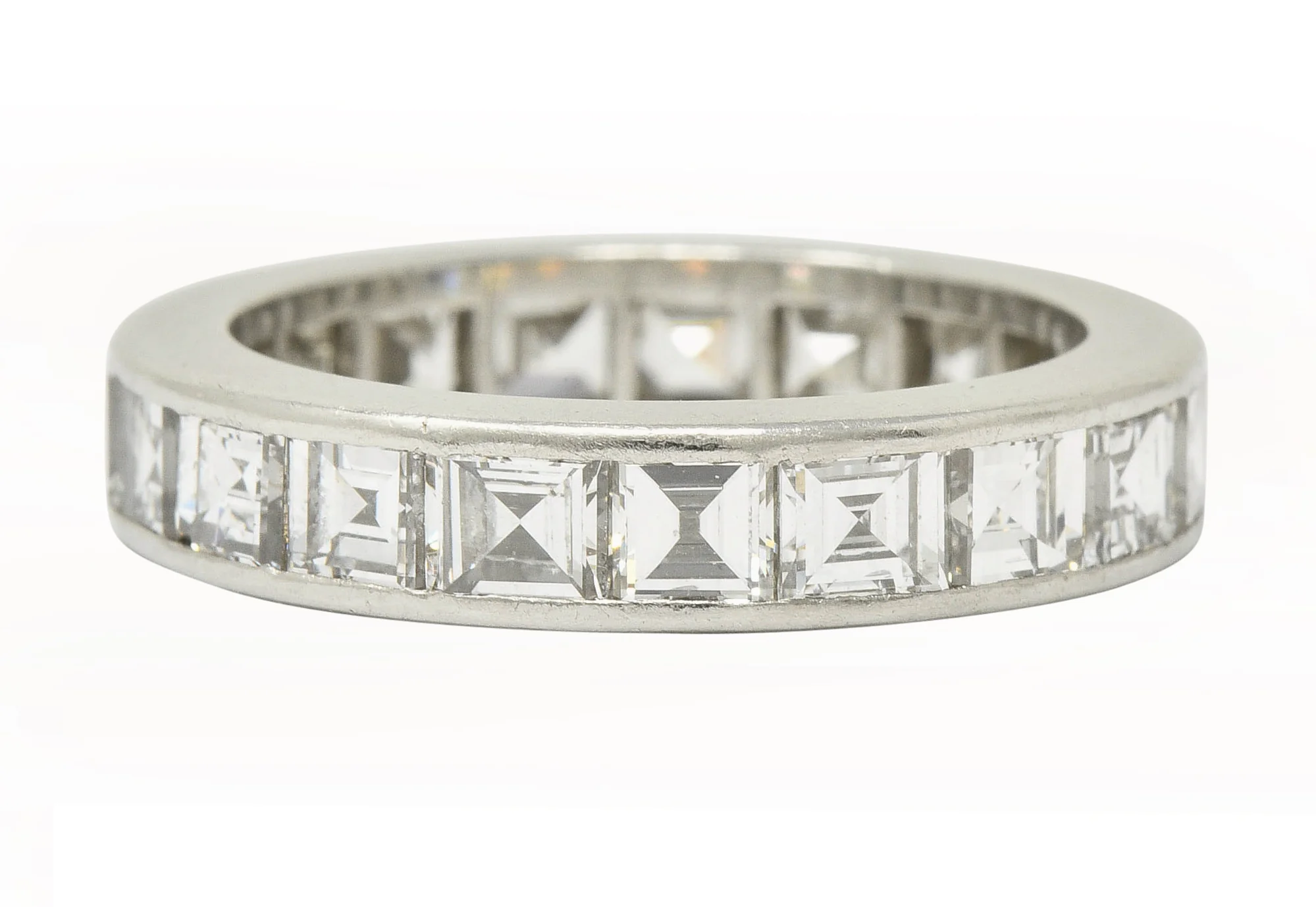 1950's Mid-Century 3.80 CTW Diamond Platinum Eternity Band Ring