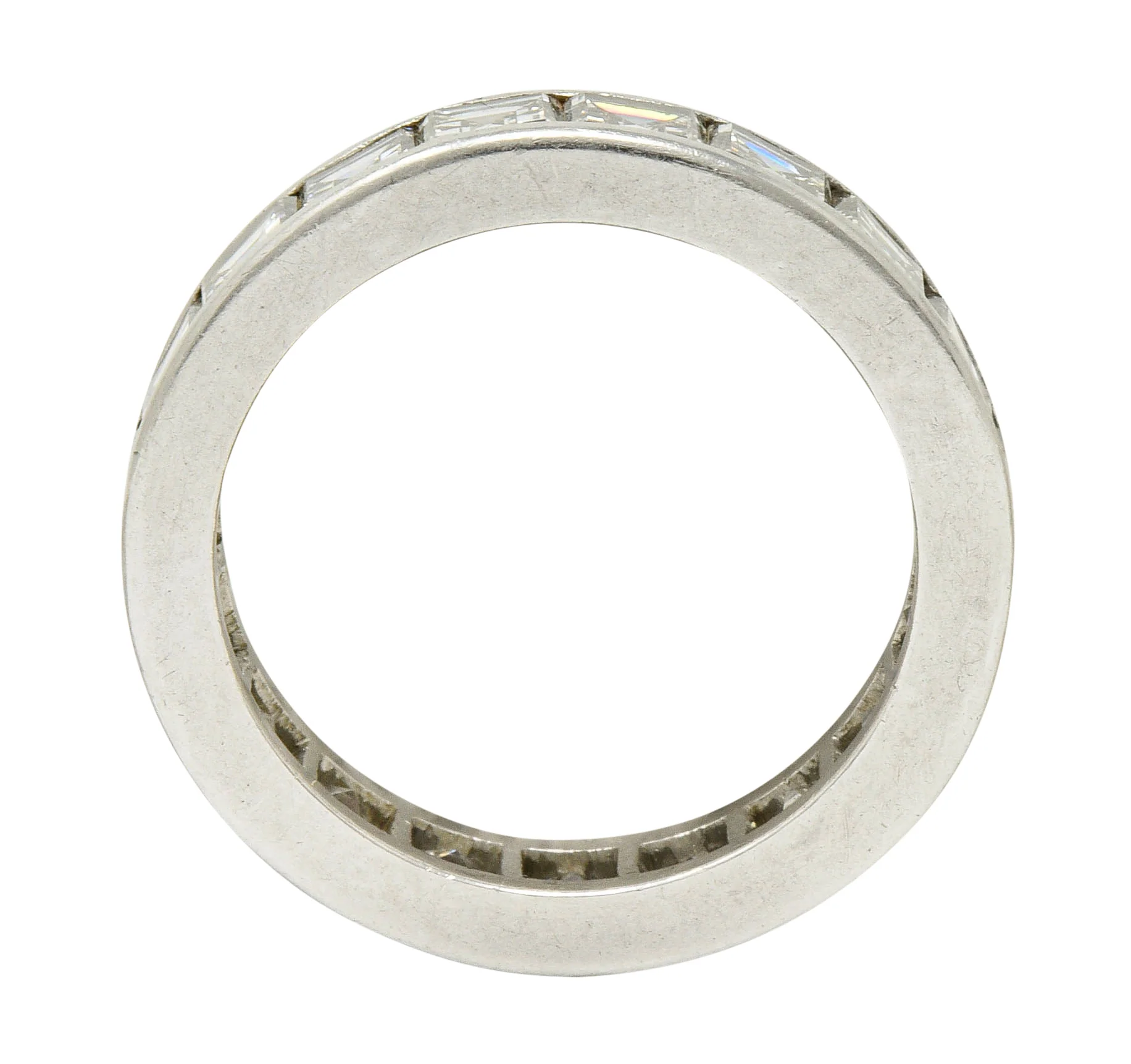 1950's Mid-Century 3.80 CTW Diamond Platinum Eternity Band Ring - Image 5