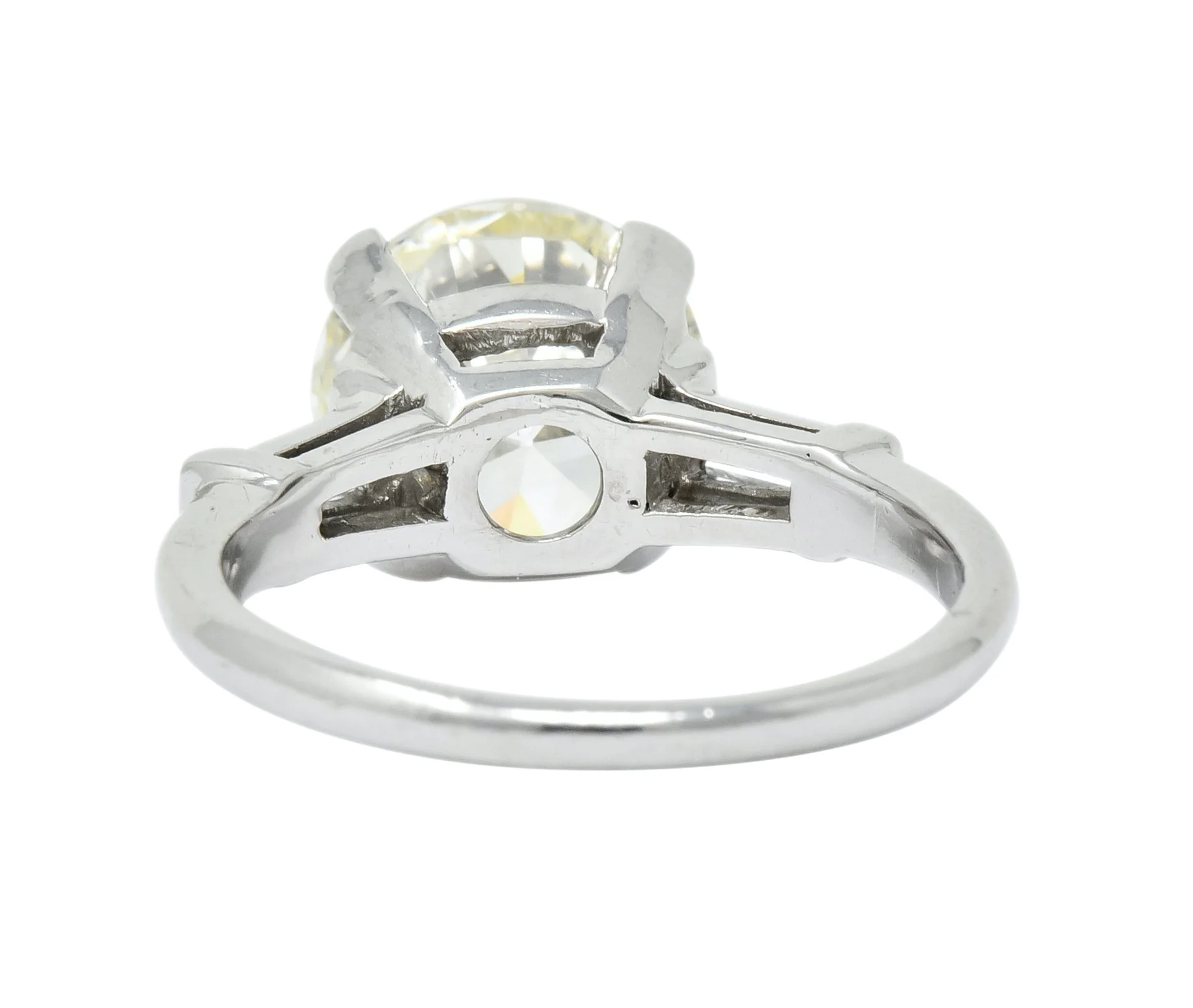 1950's Mid-Century 3.85 CTW Diamond Platinum Engagement Ring GIA - Image 4