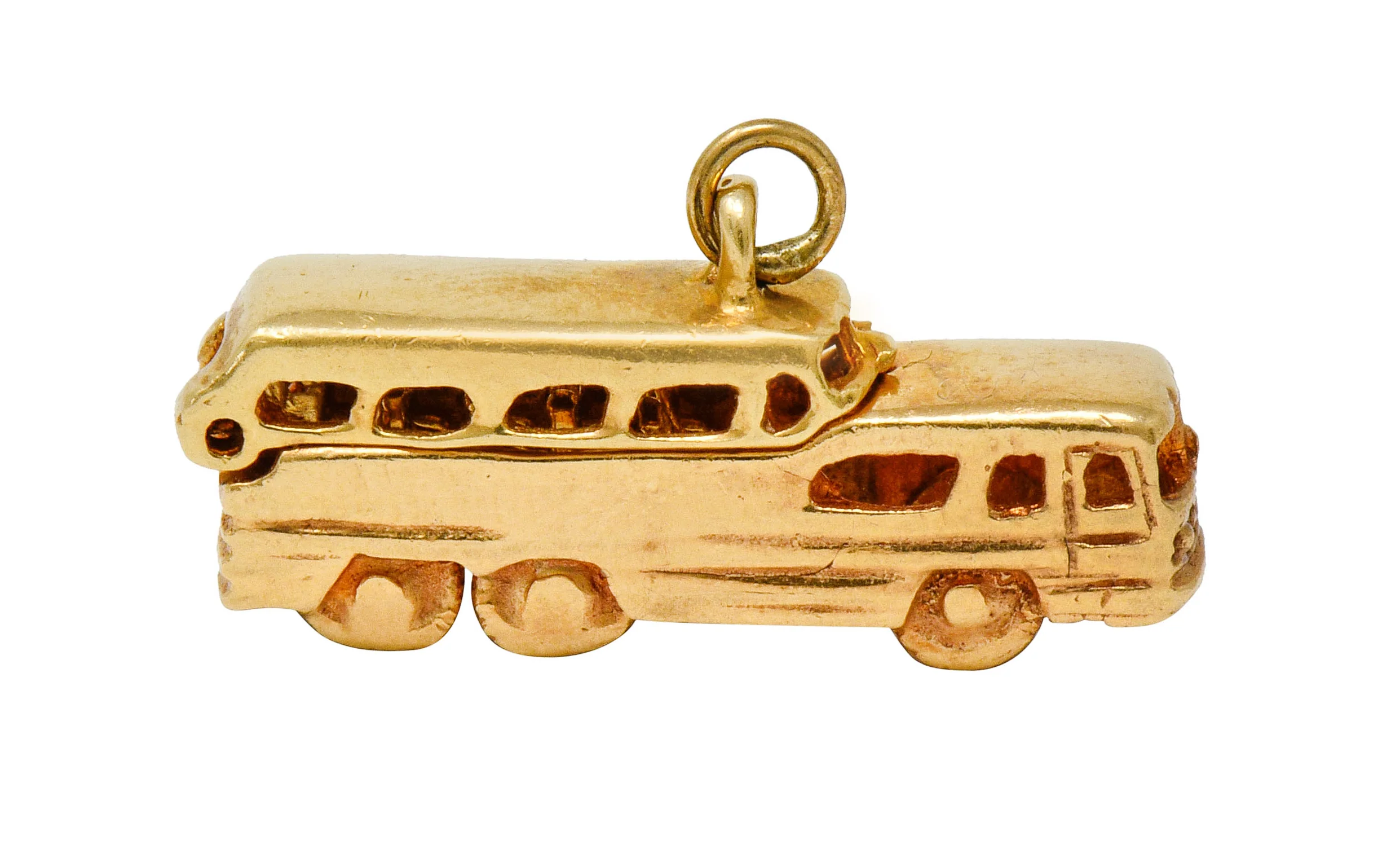 1950's Mid-Century Articulated 14 Karat Gold Scenicruiser Greyhound Bus Charm - Image 7
