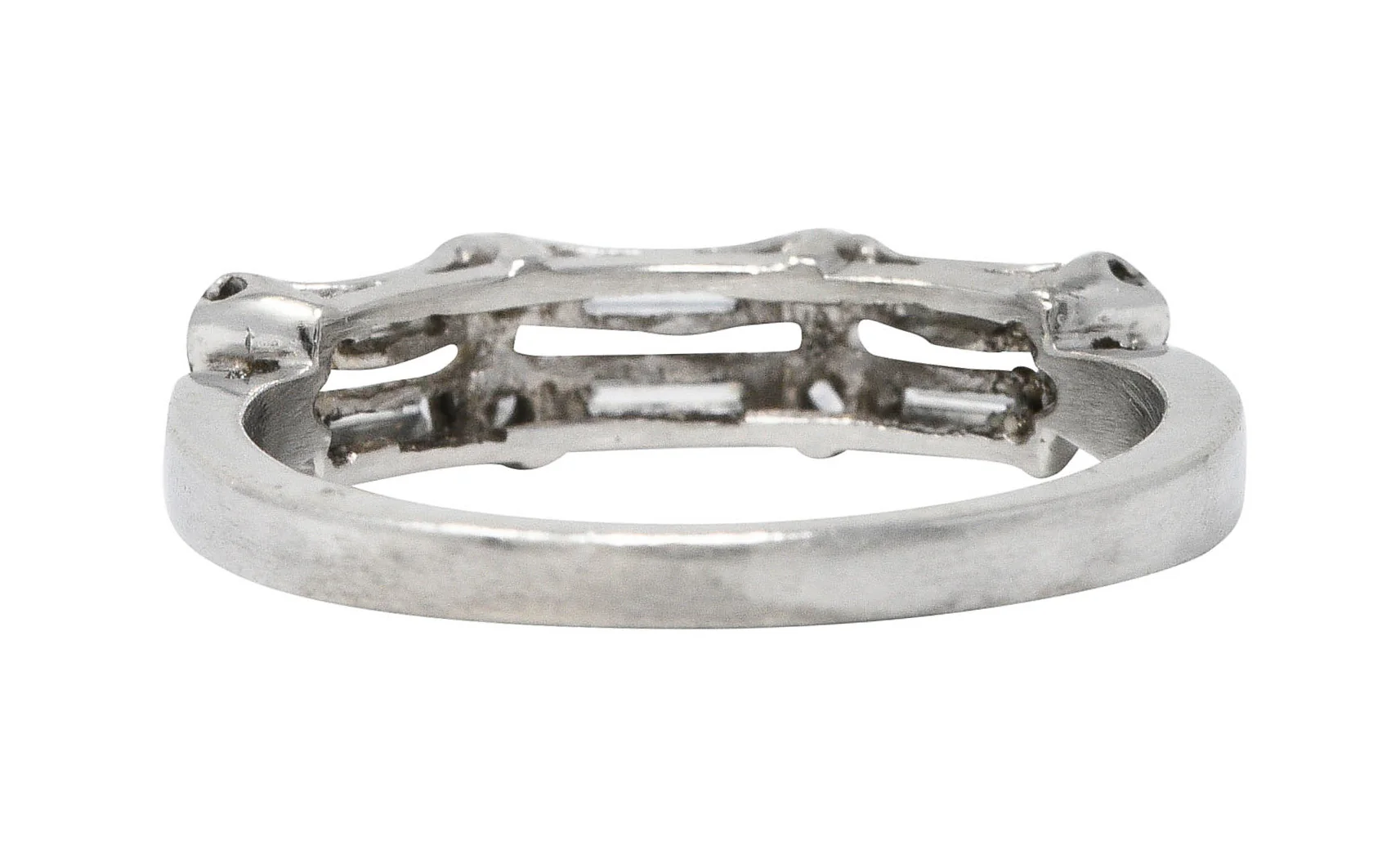 1950's Mid-Century Diamond Platinum Anniversary Band Ring - Image 4