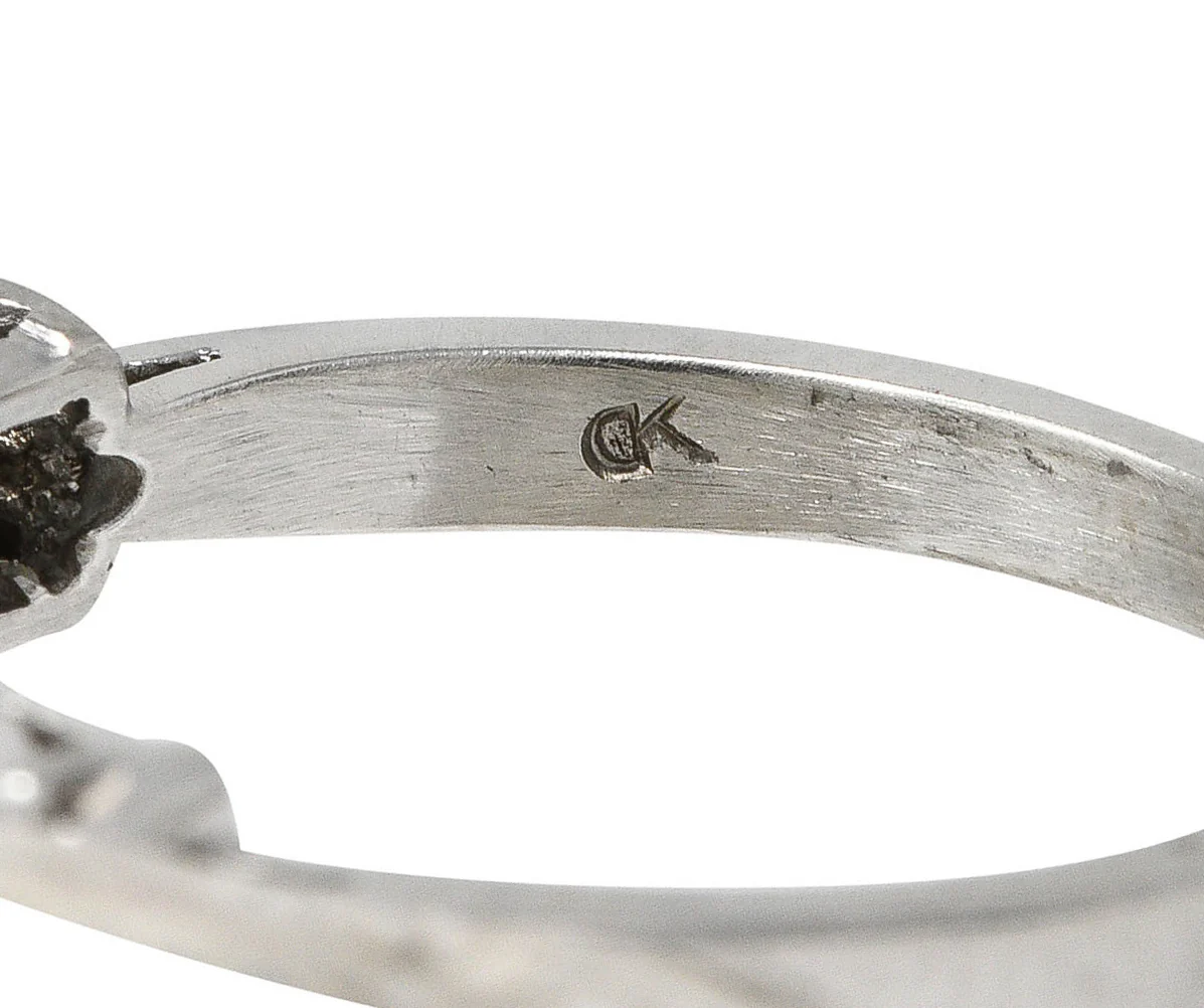 1950's Mid-Century Diamond Platinum Anniversary Band Ring - Image 7