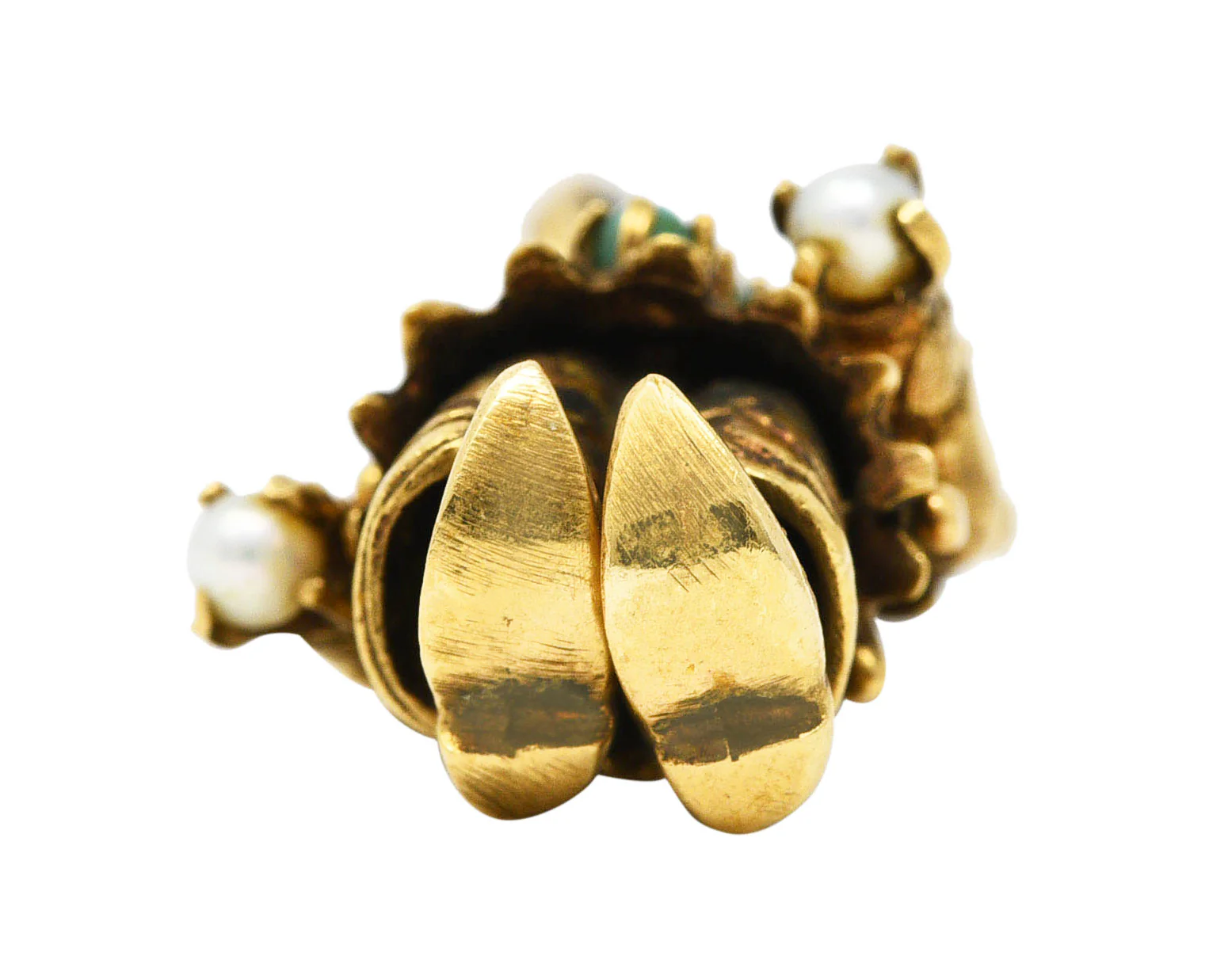 1950's Pearl Glass 14 Karat Yellow Gold Vintage Juggling Clown Charm - Image 8
