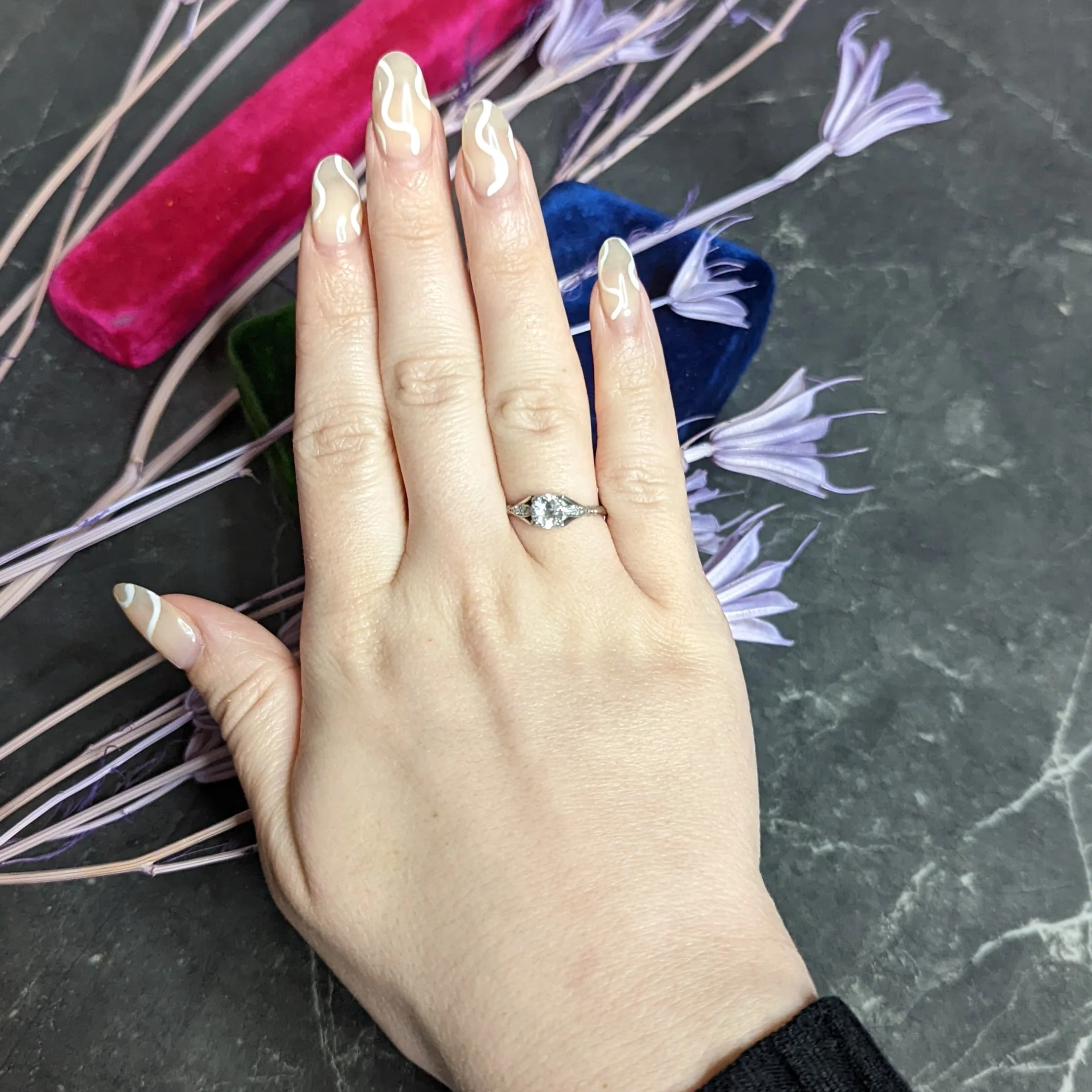 1950's Petri 0.75 CTW Diamond 18 Karat White Gold Engagement Ring - Image 10