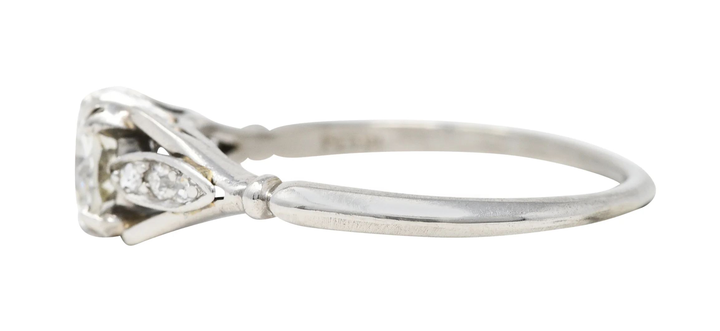1950's Petri 0.75 CTW Diamond 18 Karat White Gold Engagement Ring - Image 5