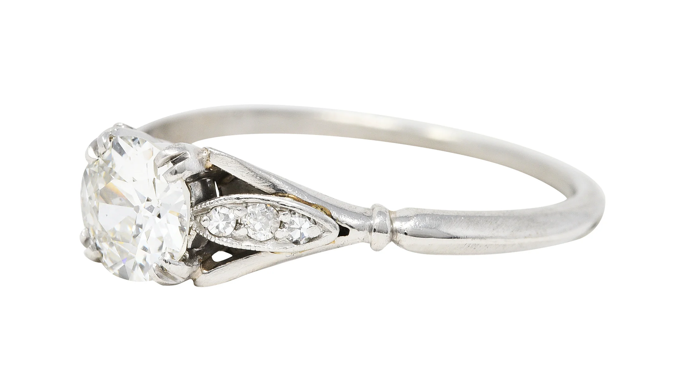 1950's Petri 0.75 CTW Diamond 18 Karat White Gold Engagement Ring - Image 6