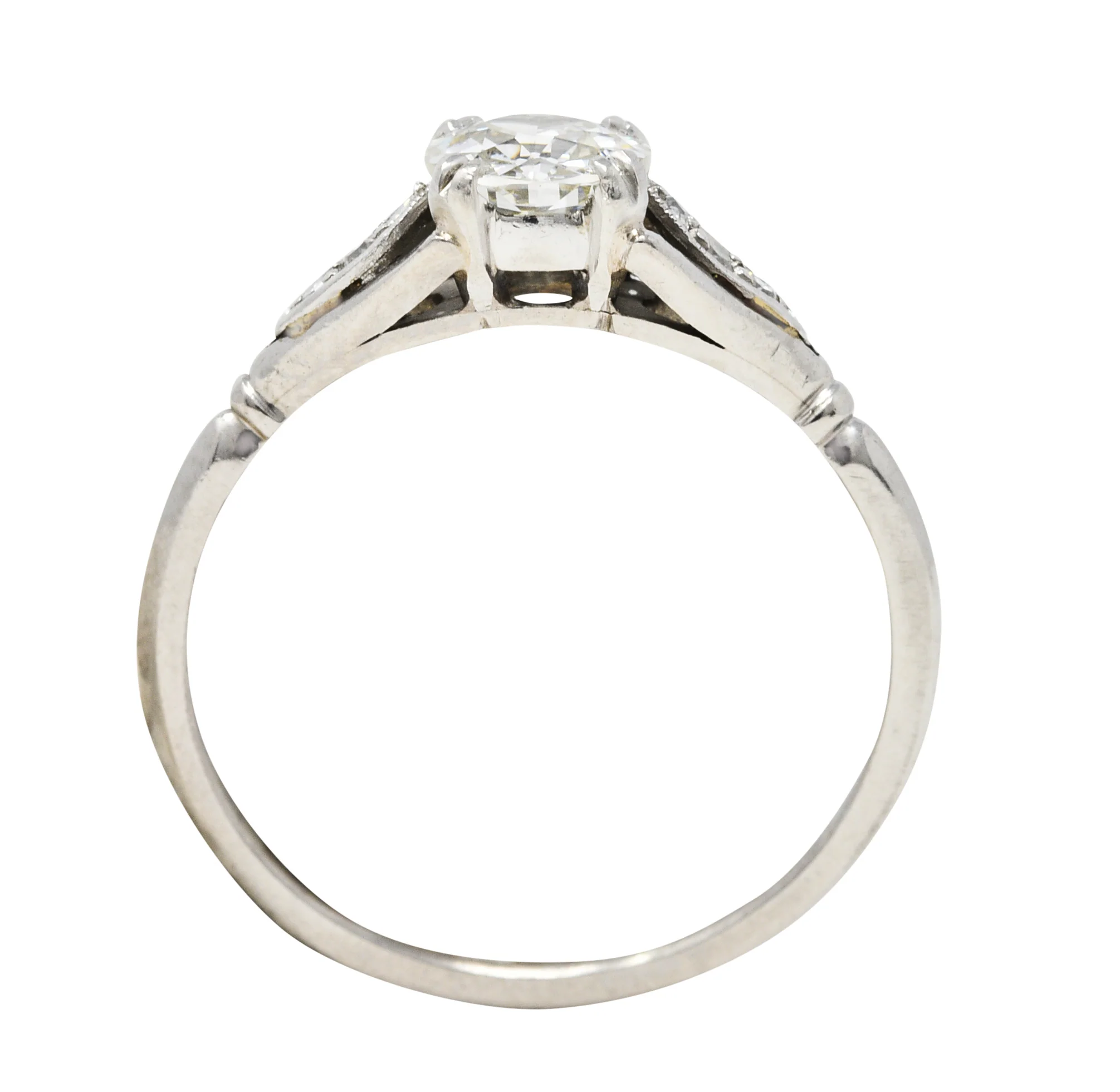 1950's Petri 0.75 CTW Diamond 18 Karat White Gold Engagement Ring - Image 8