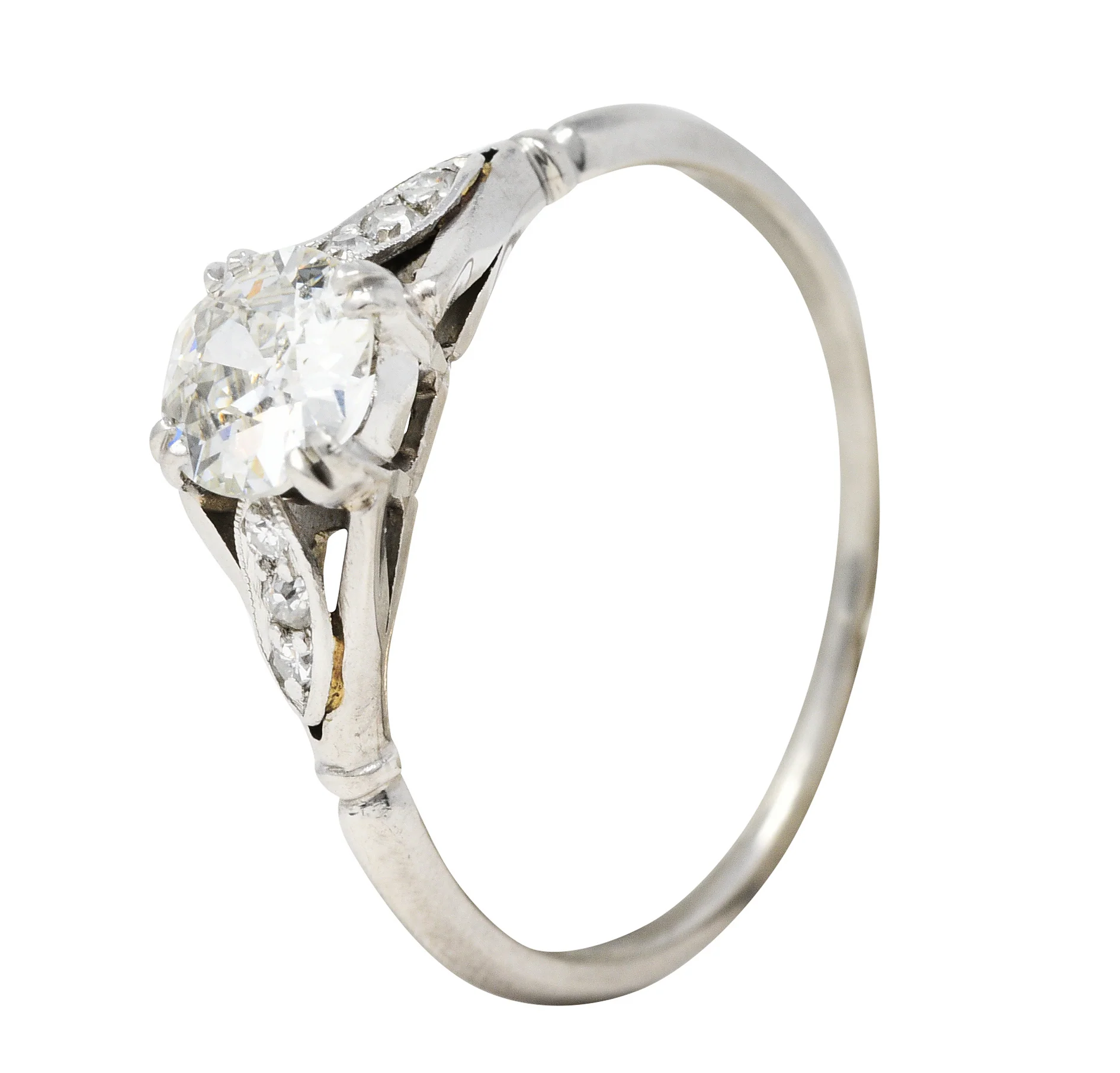 1950's Petri 0.75 CTW Diamond 18 Karat White Gold Engagement Ring - Image 9
