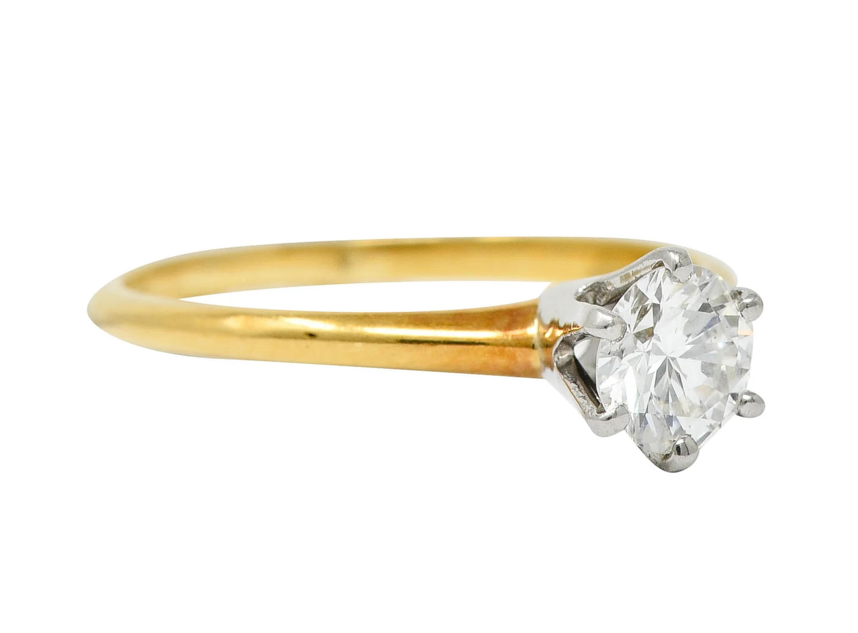 1950's Tiffany & Co. 0.35 CTW Diamond 14 Karat Gold Solitaire Engagement Ring - Image 2