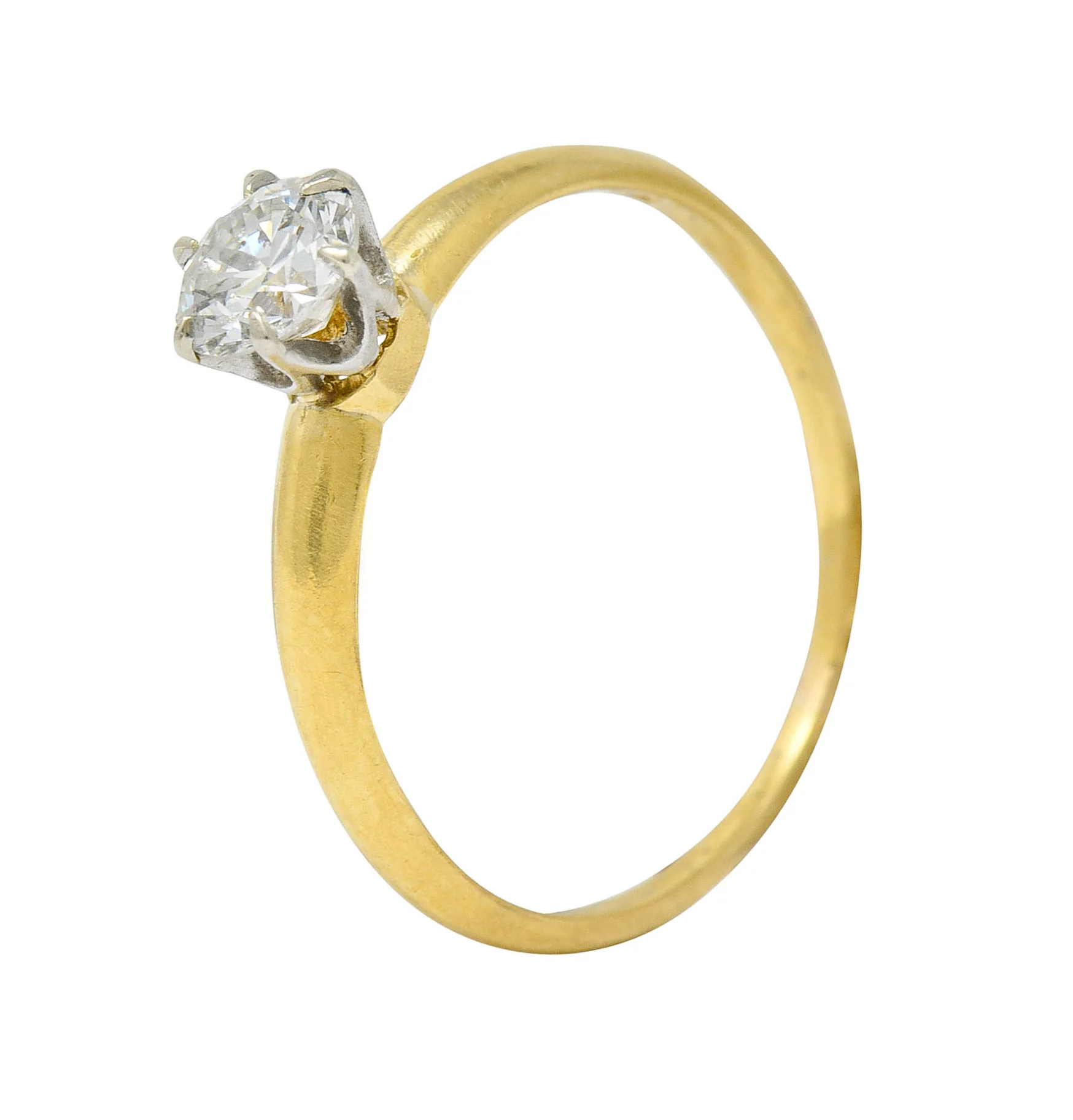 1950's Tiffany & Co. 0.50 CTW Diamond Platinum 18 Karat Gold Solitaire Engagement Ring - Image 10