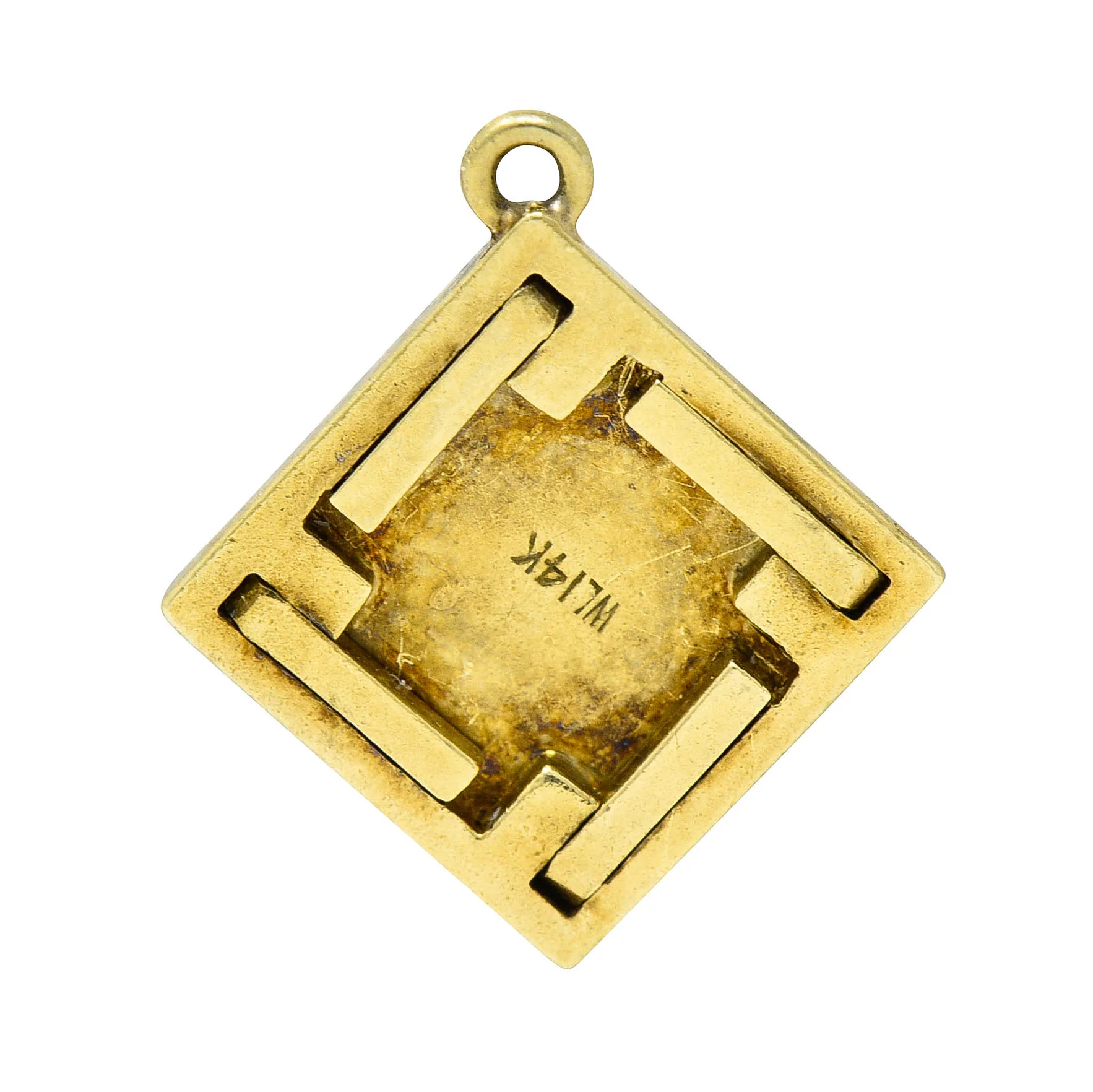 1950's Walter Lampl Enamel 14 Karat Gold Folding Card Table Charm - Image 4