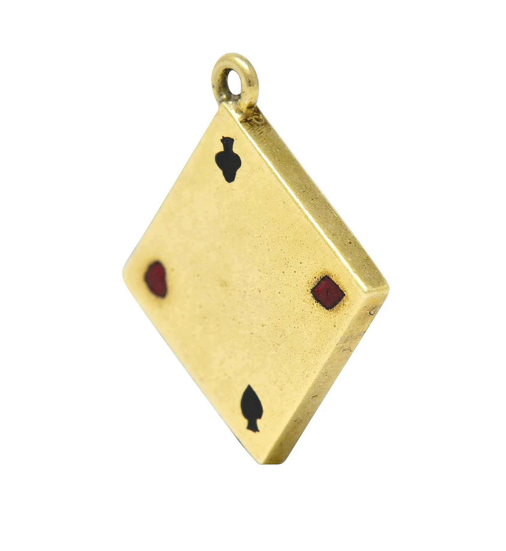 1950's Walter Lampl Enamel 14 Karat Gold Folding Card Table Charm - Image 5