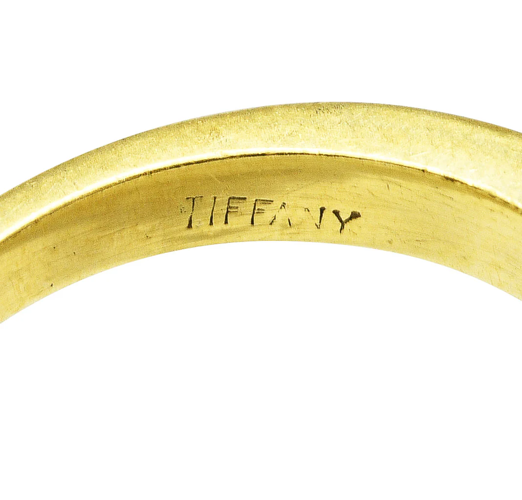 1960's 0.50 CTW Tiffany Ruby Diamond Three Stone Stacking Band Ring Set - Image 9