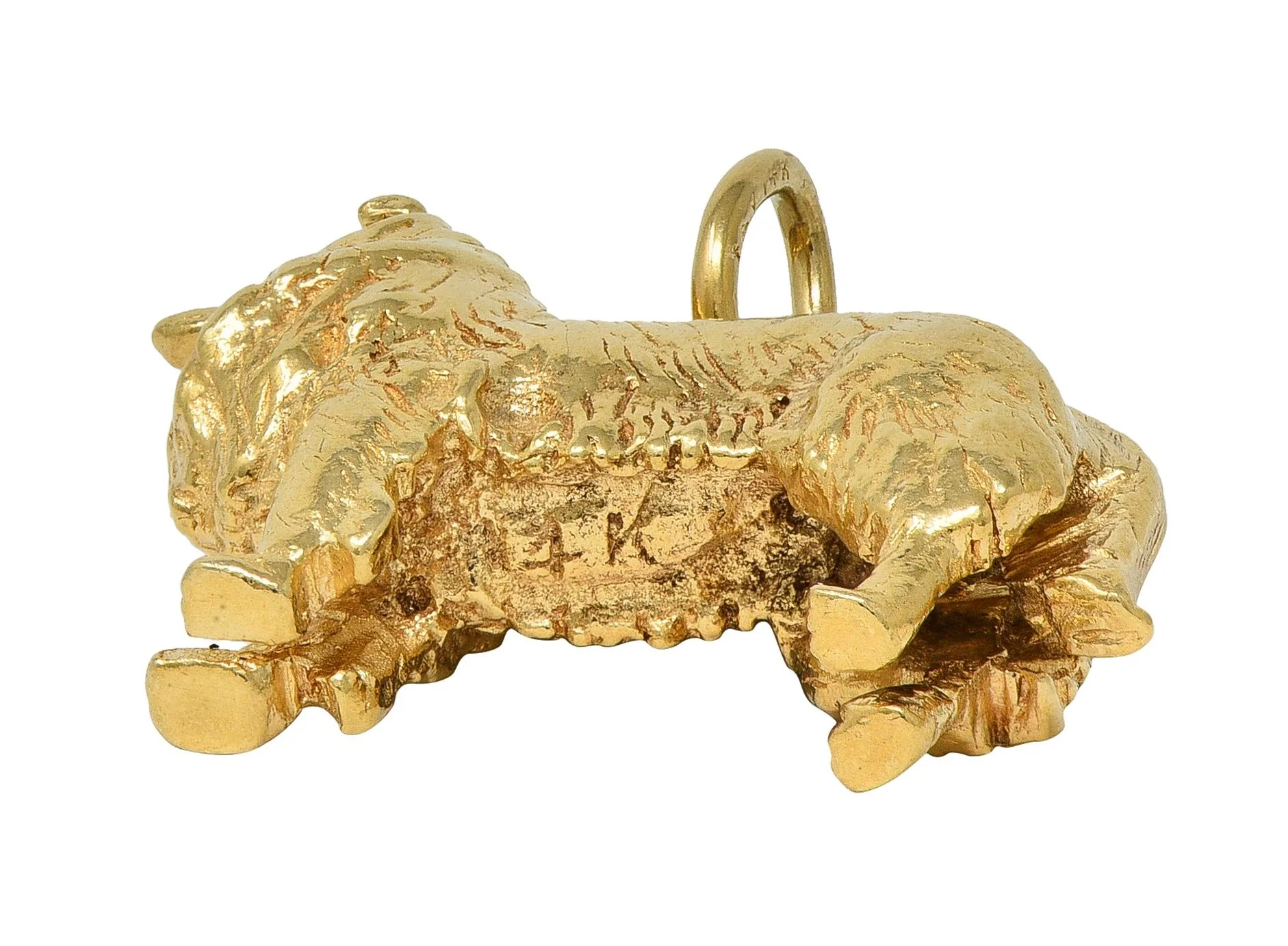 1960's 14 Karat Yellow Gold Vintage Collie Dog Pendant Charm - Image 6