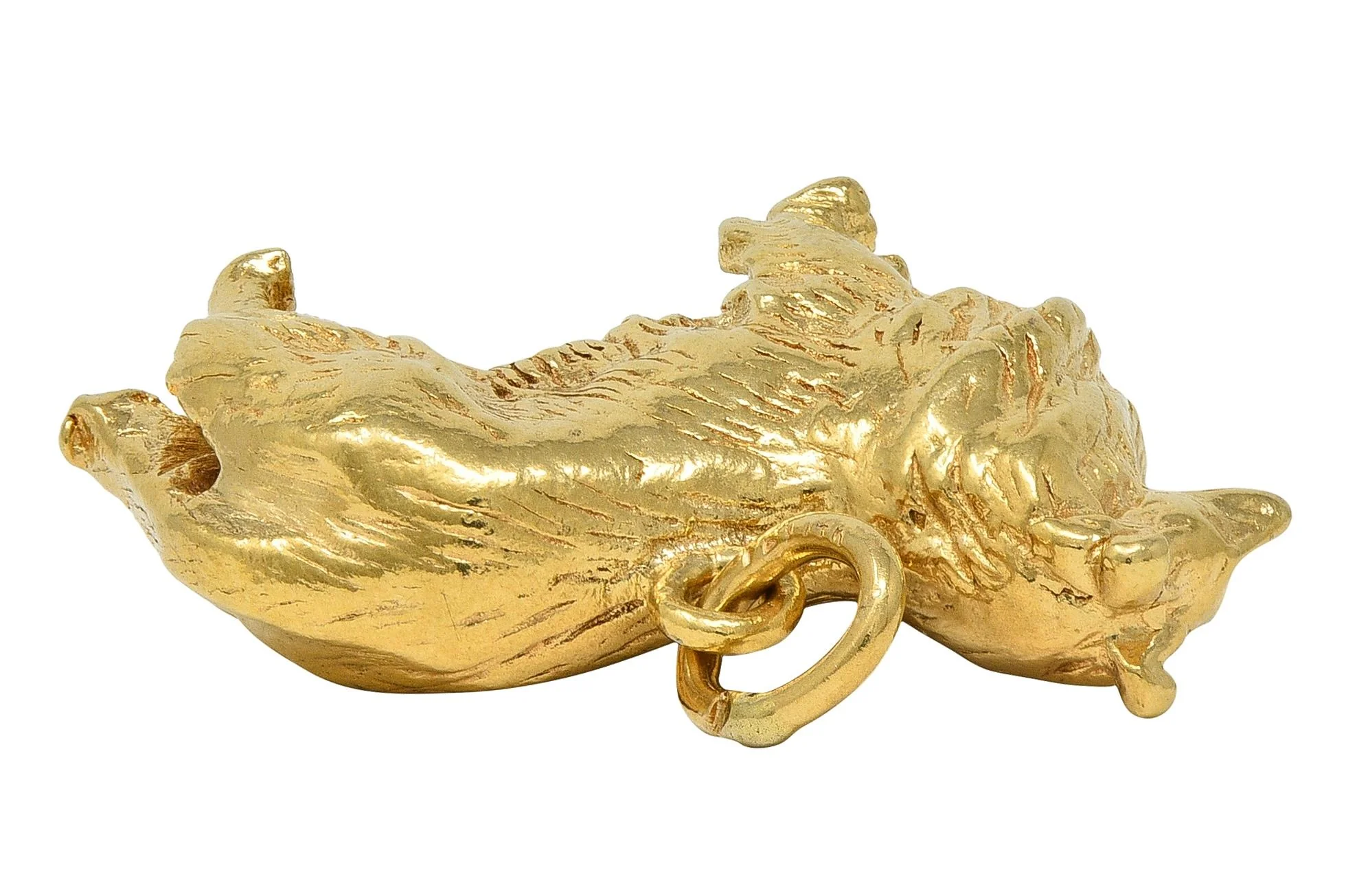 1960's 14 Karat Yellow Gold Vintage Collie Dog Pendant Charm - Image 7
