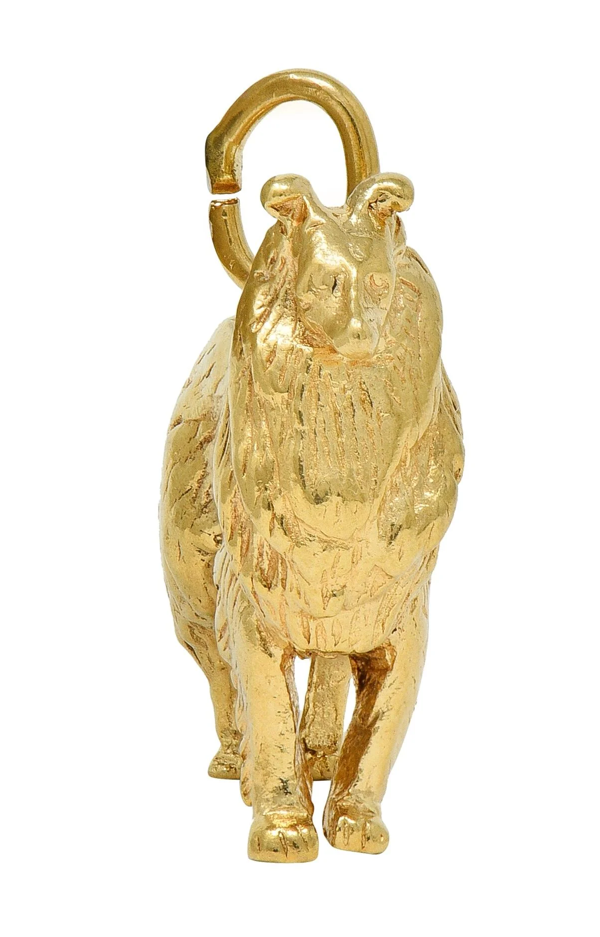 1960's 14 Karat Yellow Gold Vintage Collie Dog Pendant Charm - Image 8