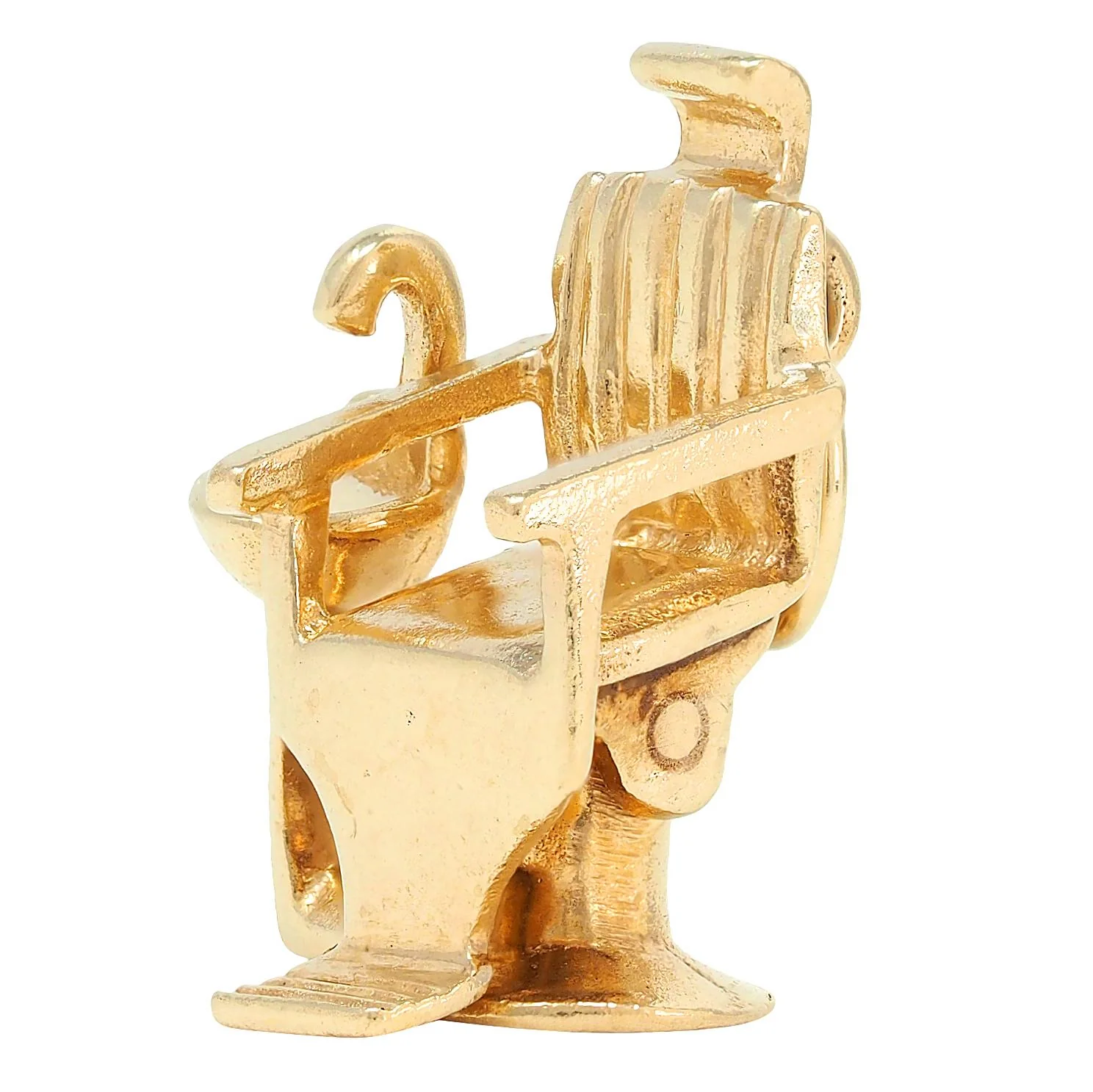 1960's 14 Karat Yellow Gold Vintage Dentist Chair Pendant Charm - Image 6