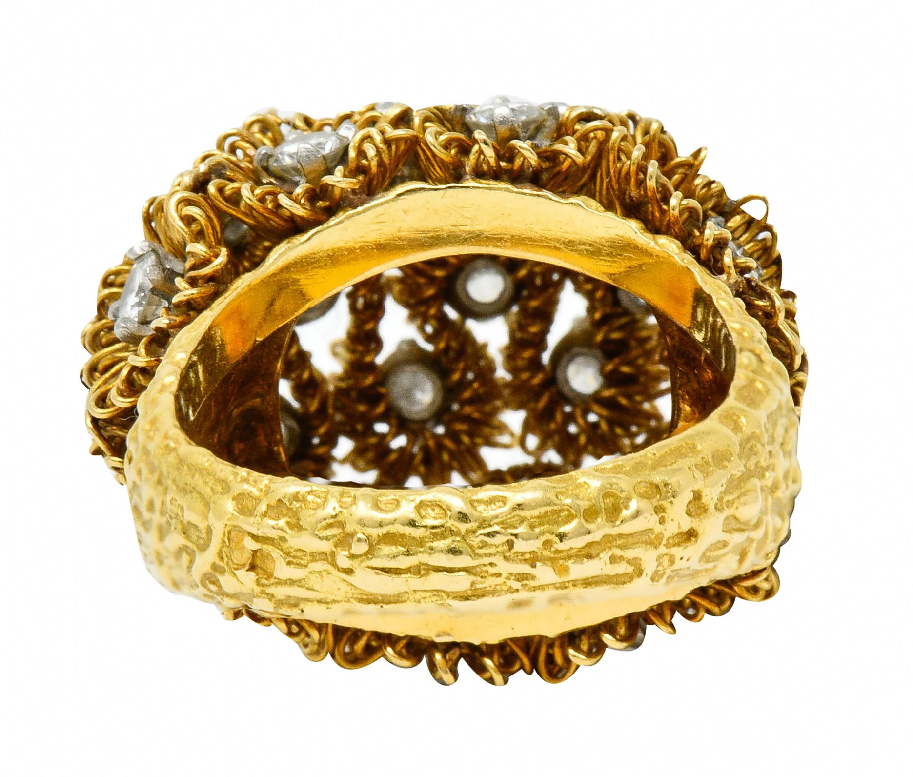 1960's Cartier France 2.50 CTW Diamond 18 Karat Gold Floral Bouquet Ring - Image 5