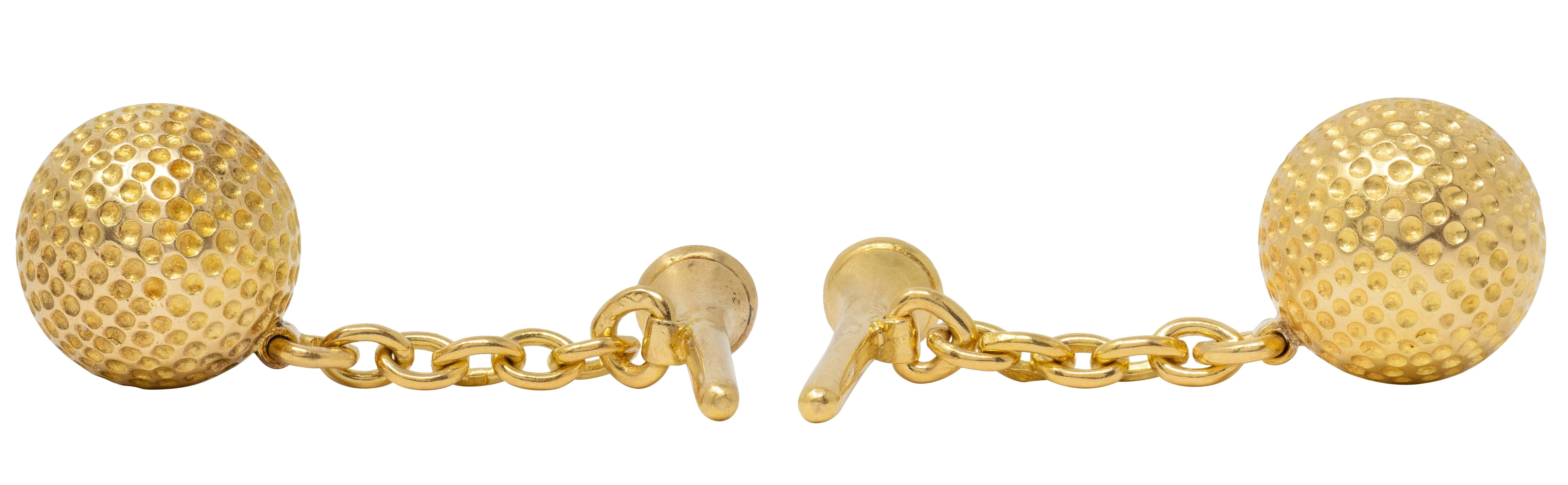 1960's French 18 Karat Yellow Gold Vintage Golf Cufflinks - Image 3