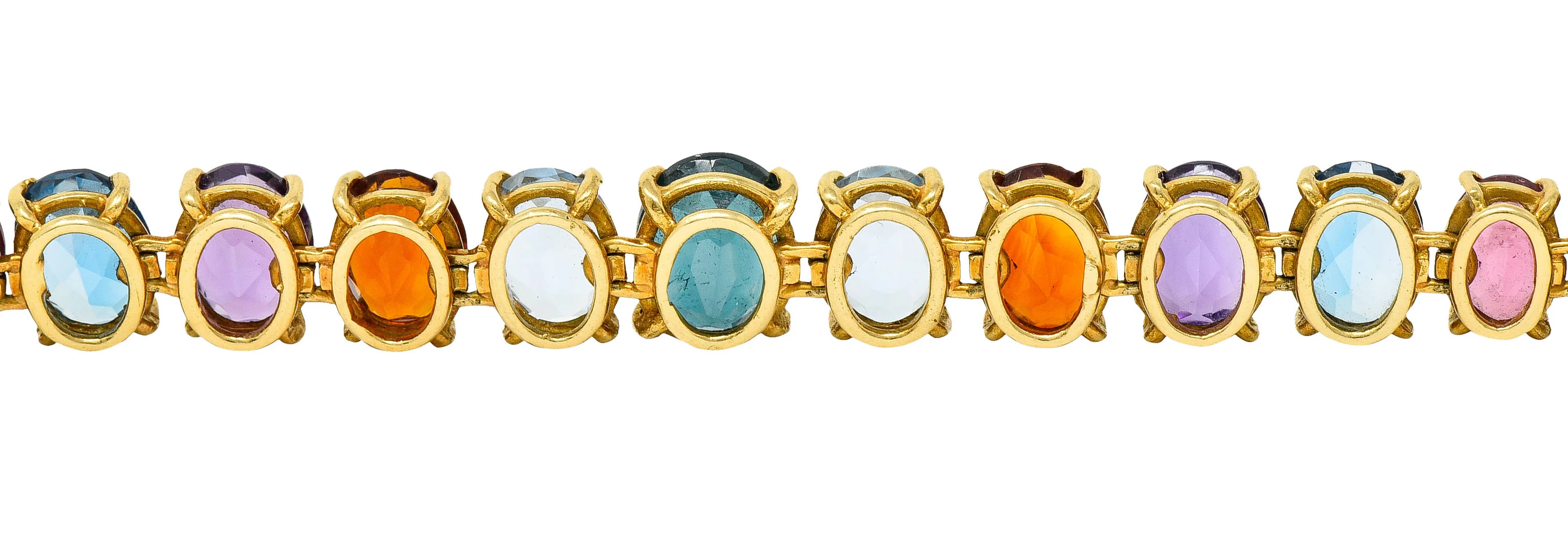 1960's H. Stern Citrine Topaz Spinel Multi-Gem 18 Karat Gemstone Bracelet - Image 11