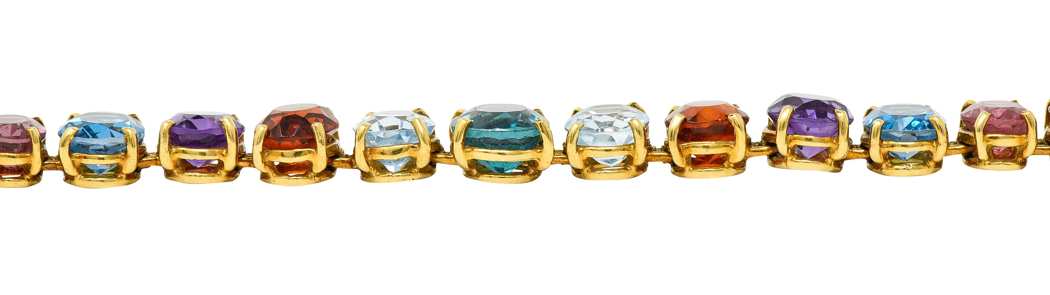 1960's H. Stern Citrine Topaz Spinel Multi-Gem 18 Karat Gemstone Bracelet - Image 12