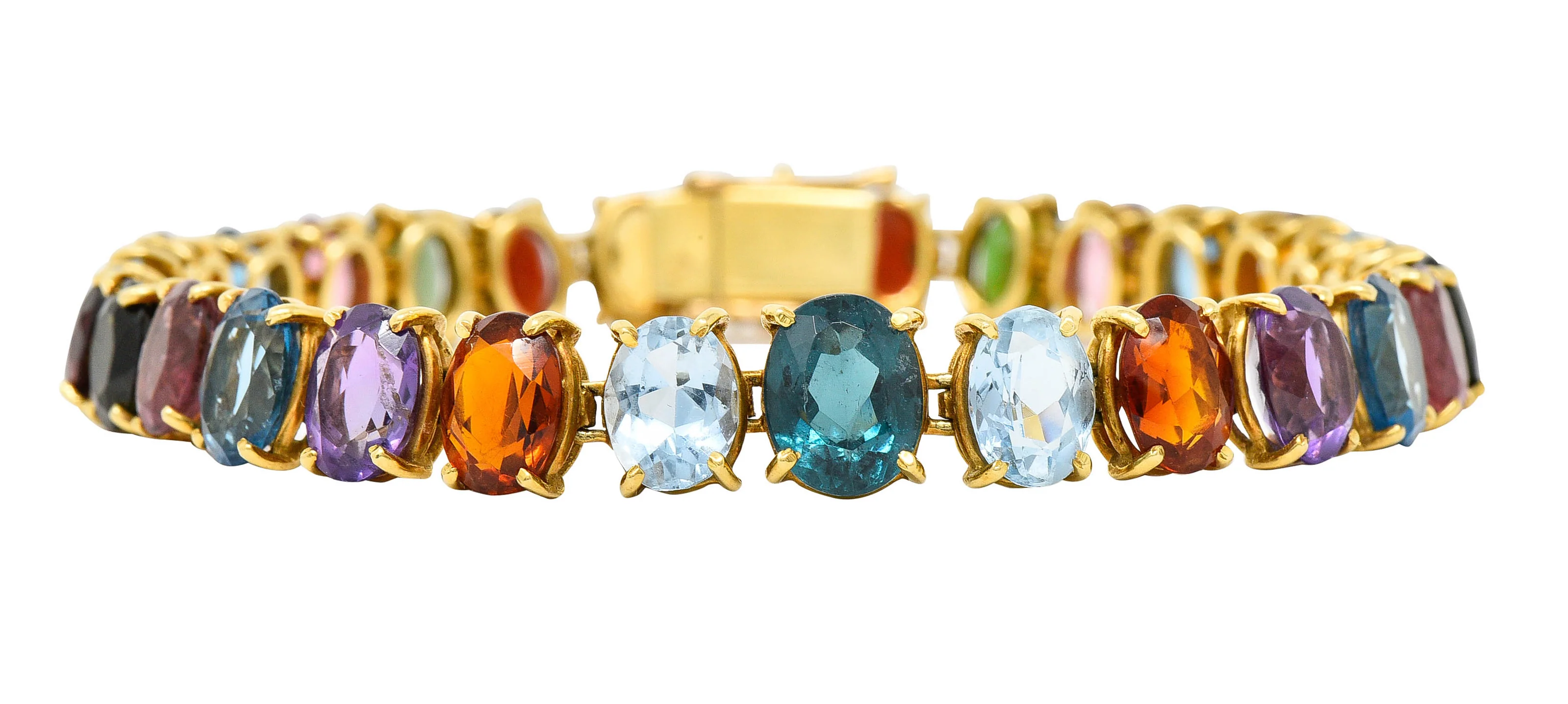 1960's H. Stern Citrine Topaz Spinel Multi-Gem 18 Karat Gemstone Bracelet - Image 3
