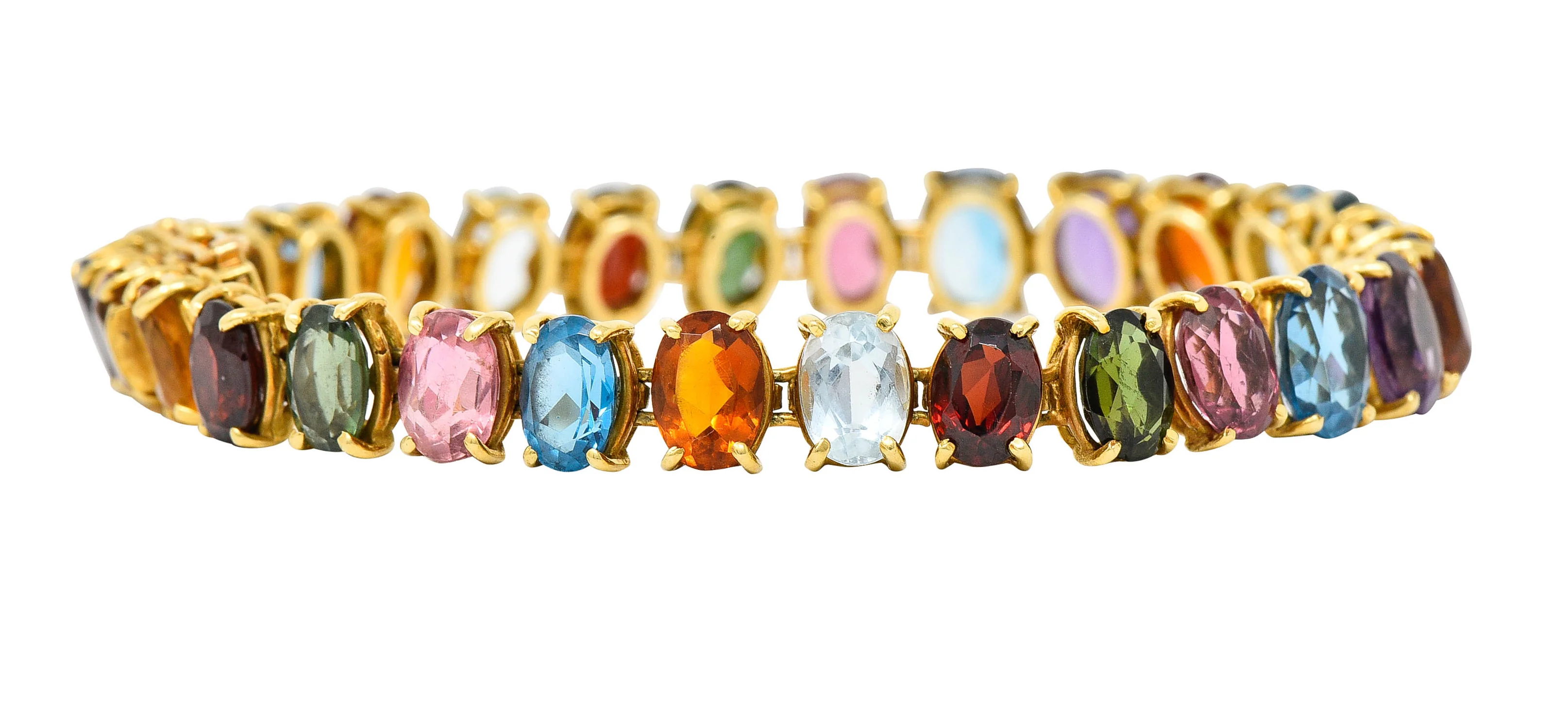 1960's H. Stern Citrine Topaz Spinel Multi-Gem 18 Karat Gemstone Bracelet - Image 4