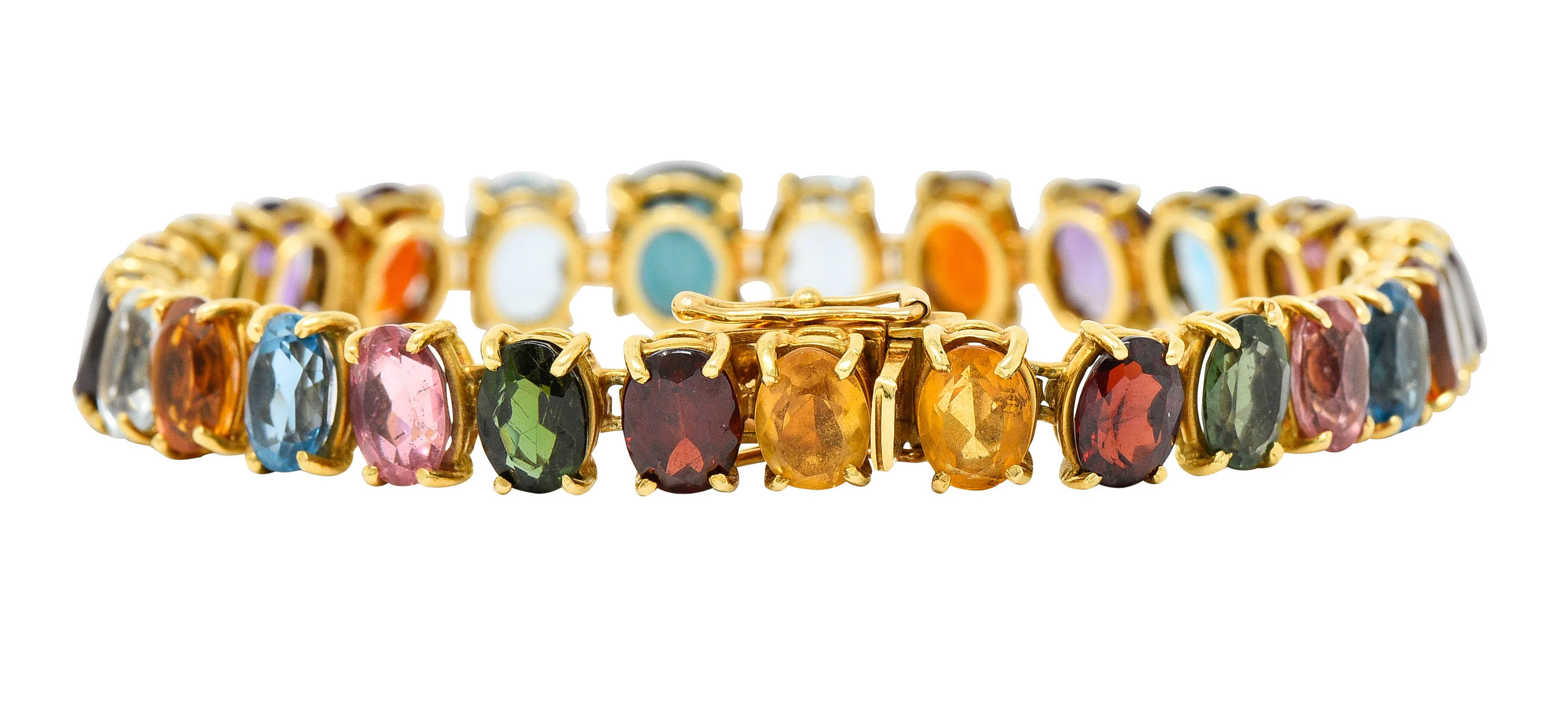 1960's H. Stern Citrine Topaz Spinel Multi-Gem 18 Karat Gemstone Bracelet - Image 5