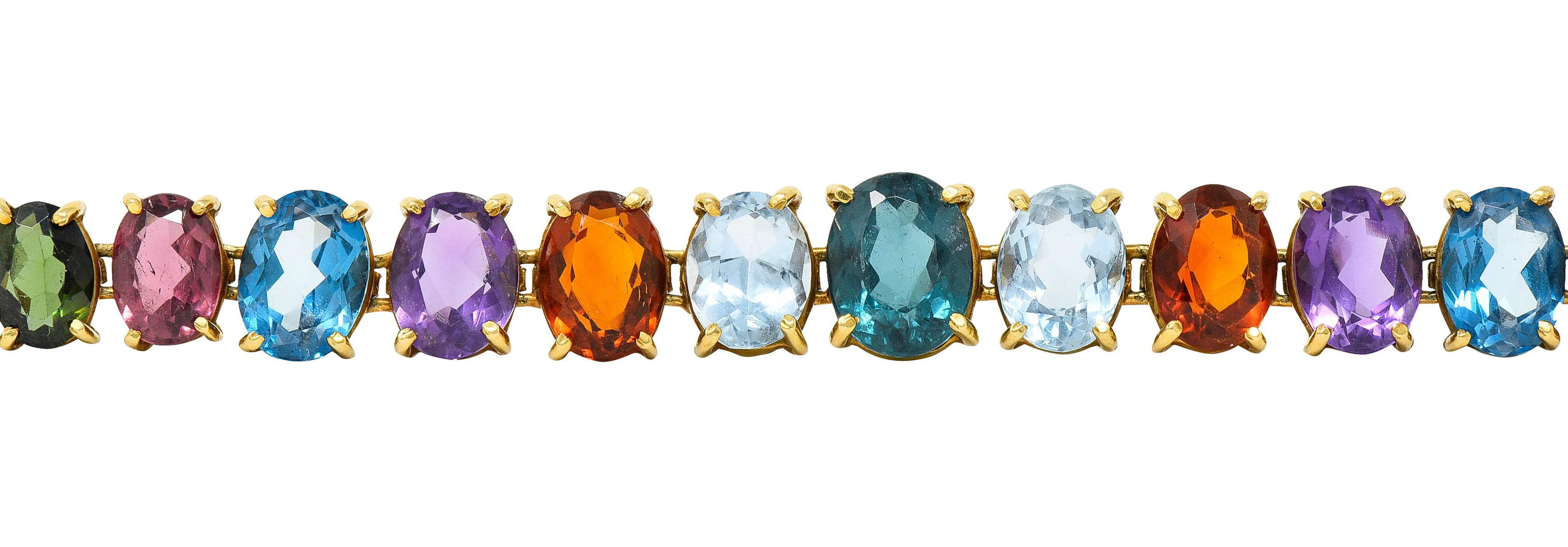1960's H. Stern Citrine Topaz Spinel Multi-Gem 18 Karat Gemstone Bracelet - Image 9
