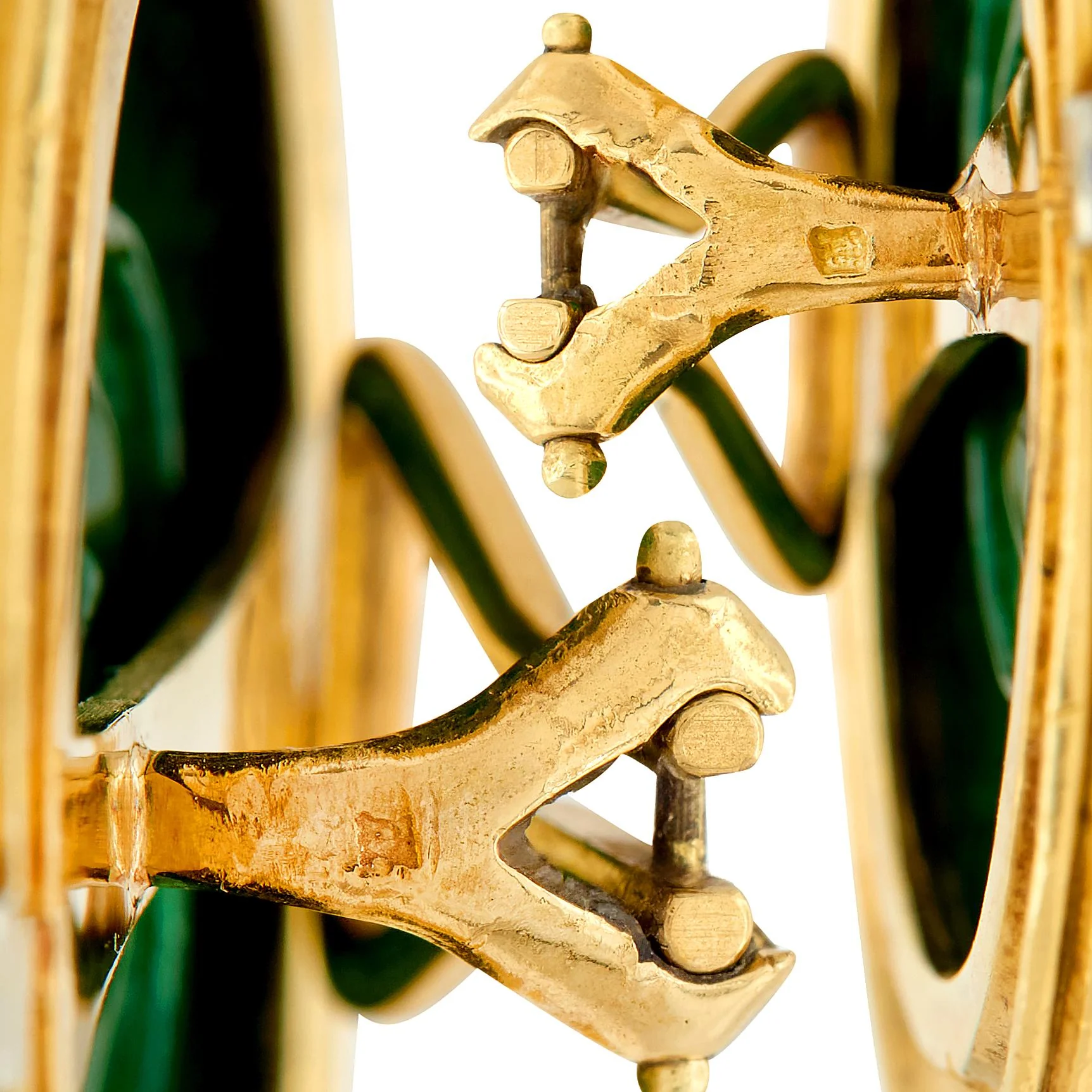 1960's Jade Diamond 18 Karat Two-Tone Gold Star Ear-Clip Earrings - Image 6