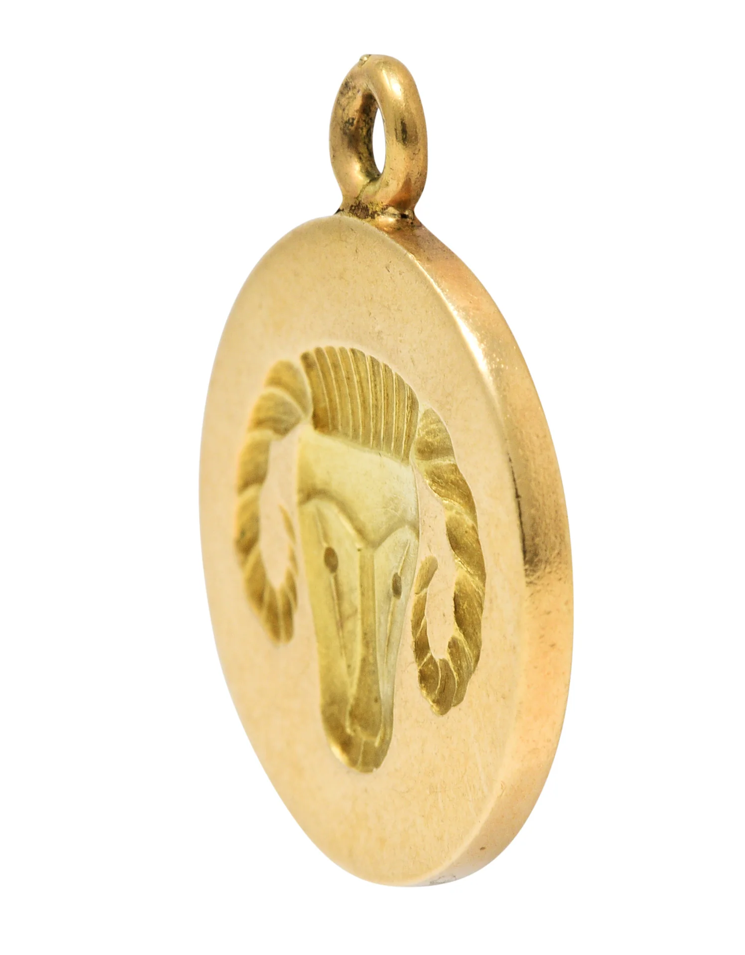 1960's Larter & Sons 14 Karat Gold Aries Zodiac Charm - Image 4