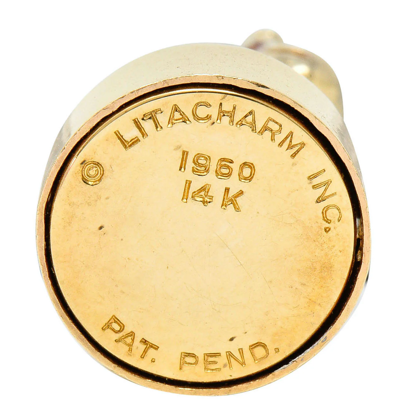 1960's Litacharm Inc. Vintage 14 Karat Gold Santa In Chimney Charm - Image 5