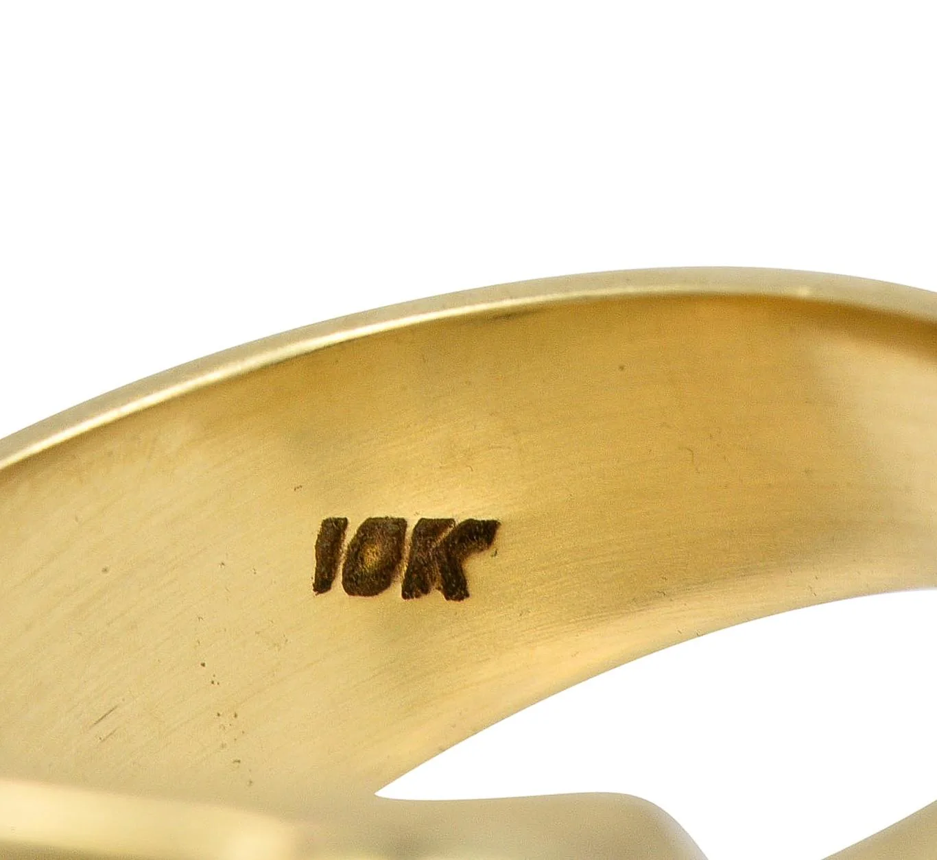 1960's Nephrite Jade 10 Karat Yellow Gold Vintage Nugget Signet Ring - Image 5