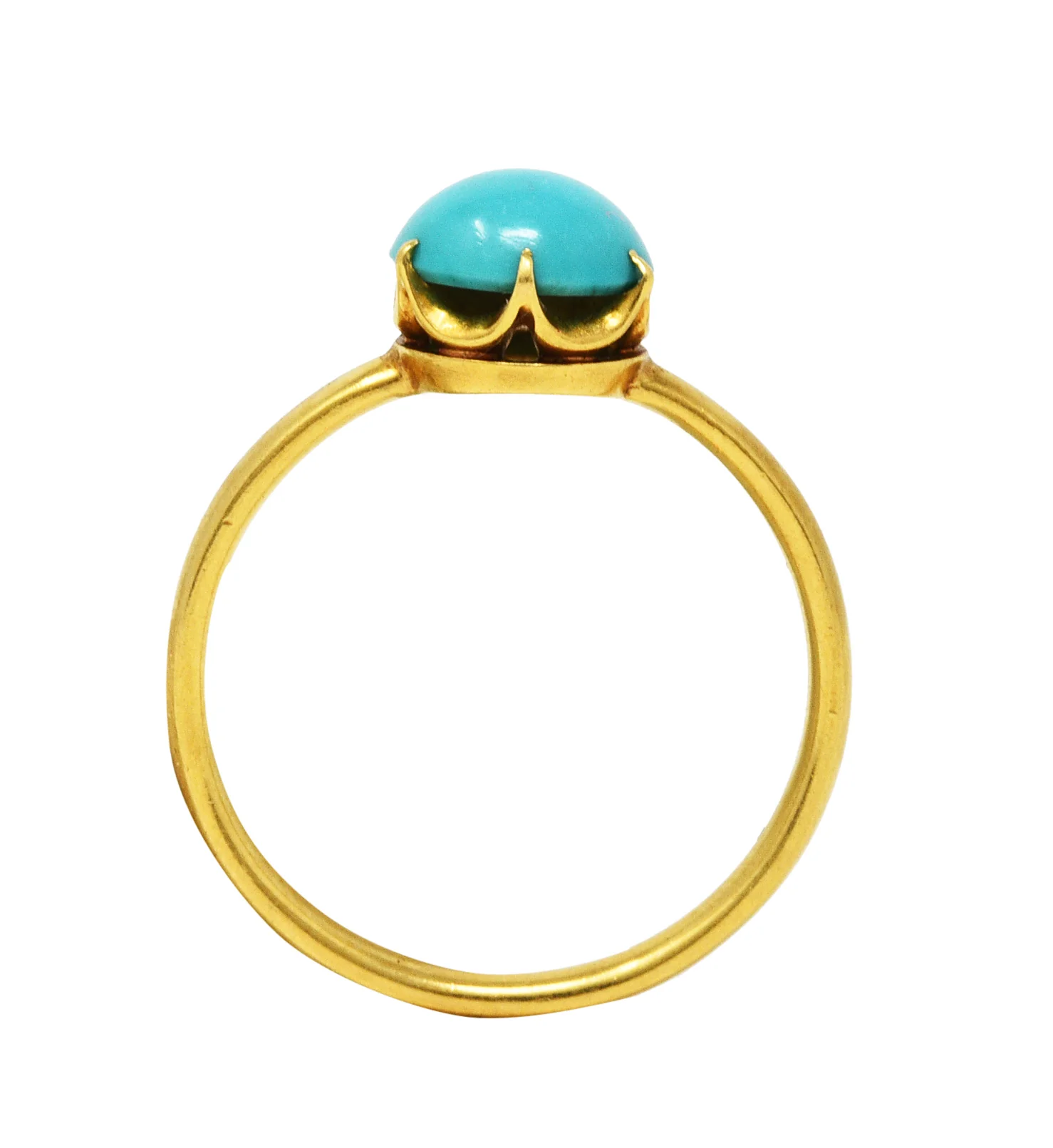 1960's Tiffany & Co. Turquoise 18 Karat Gold Solitaire Ring - Image 8