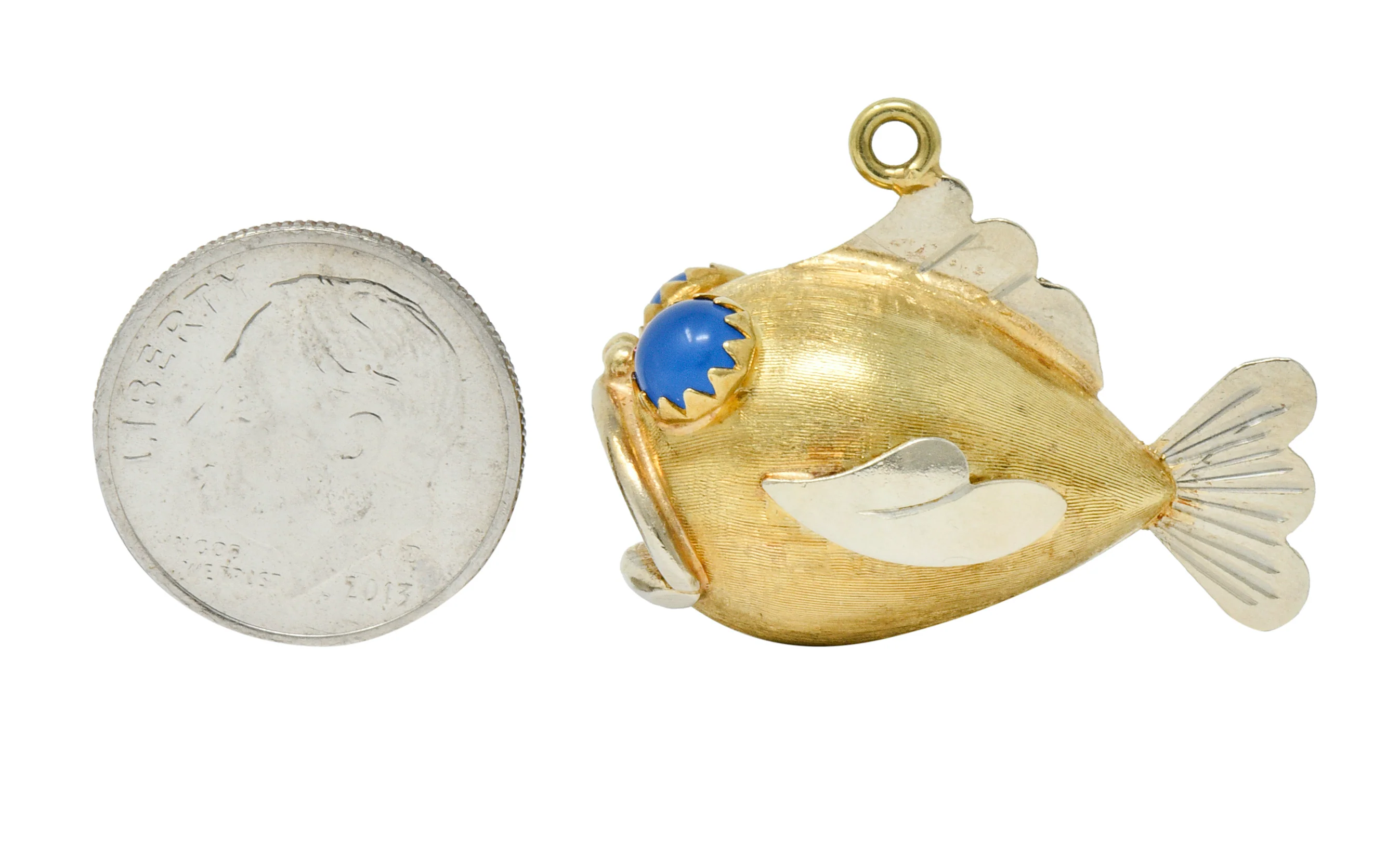 1960's Vintage 14 Karat Two-Tone Gold Fish Charm - Image 9