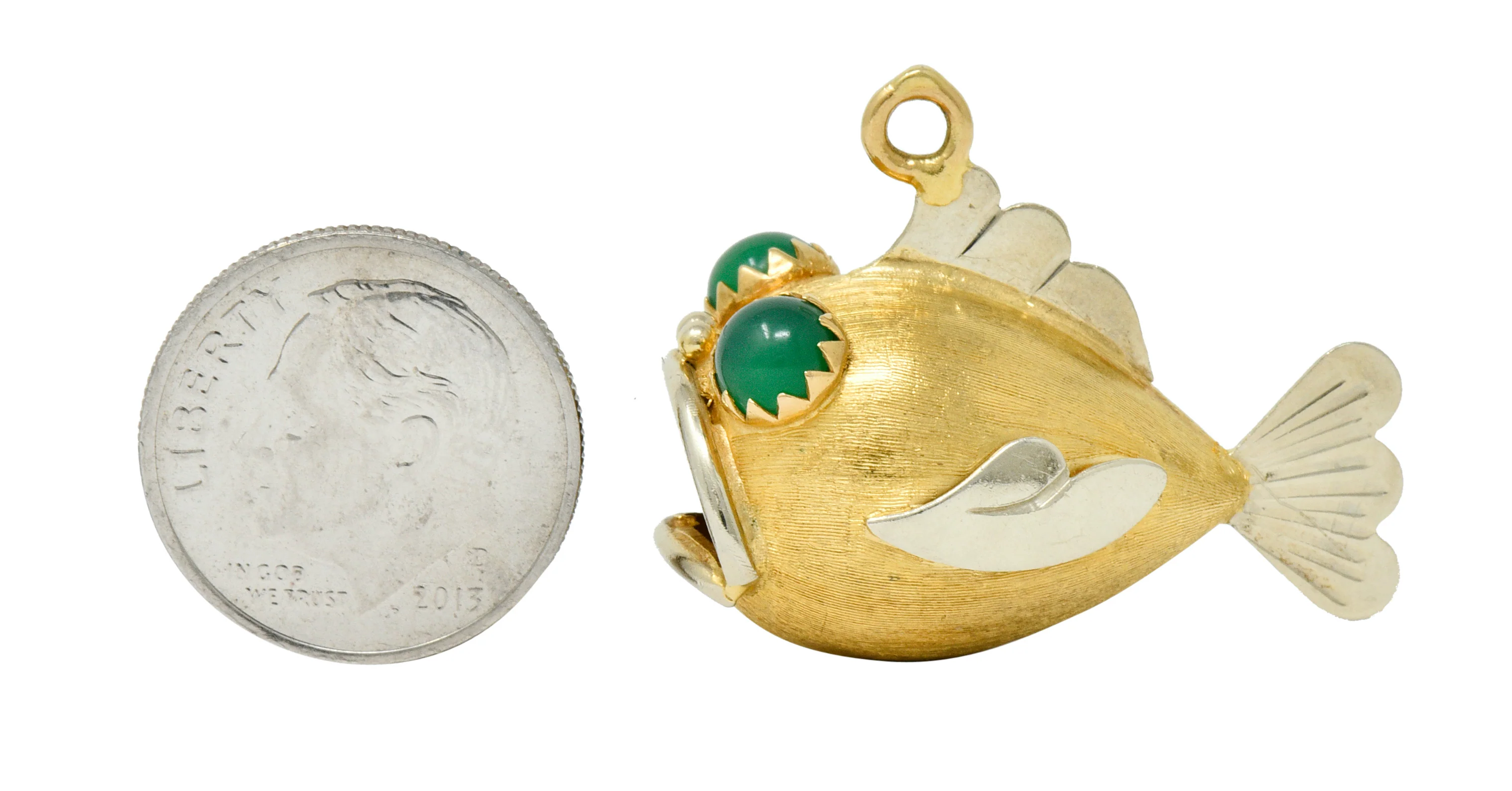 1960's Vintage 14 Karat Two-Tone Gold Fish Charm - Image 8