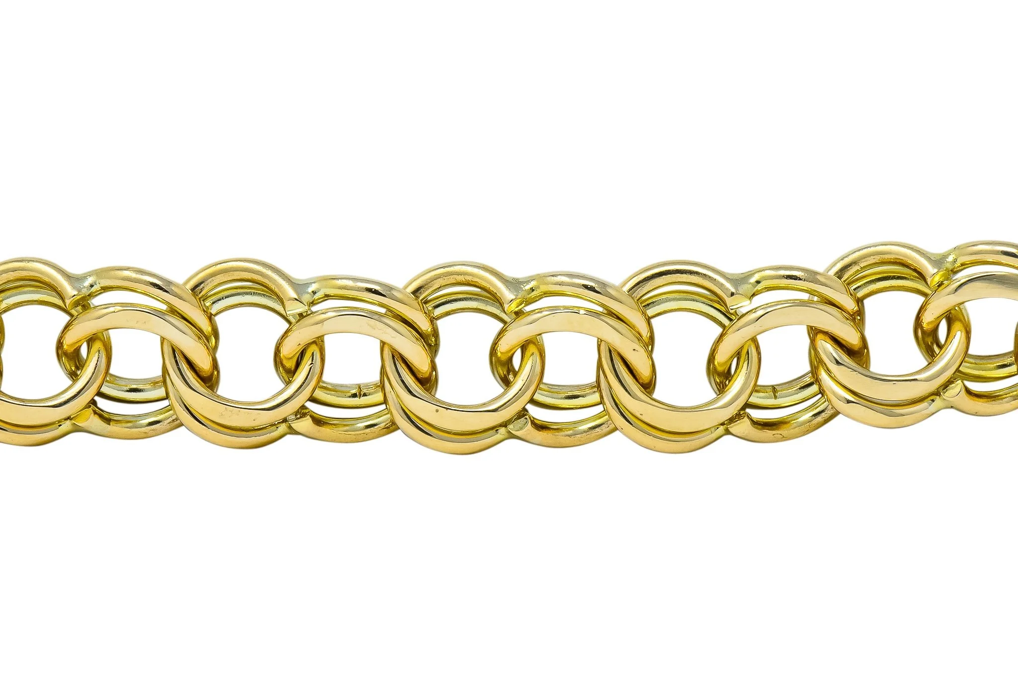 1960's Vintage 14 Karat Yellow Gold Curbed Link Charm Bracelet - Image 7