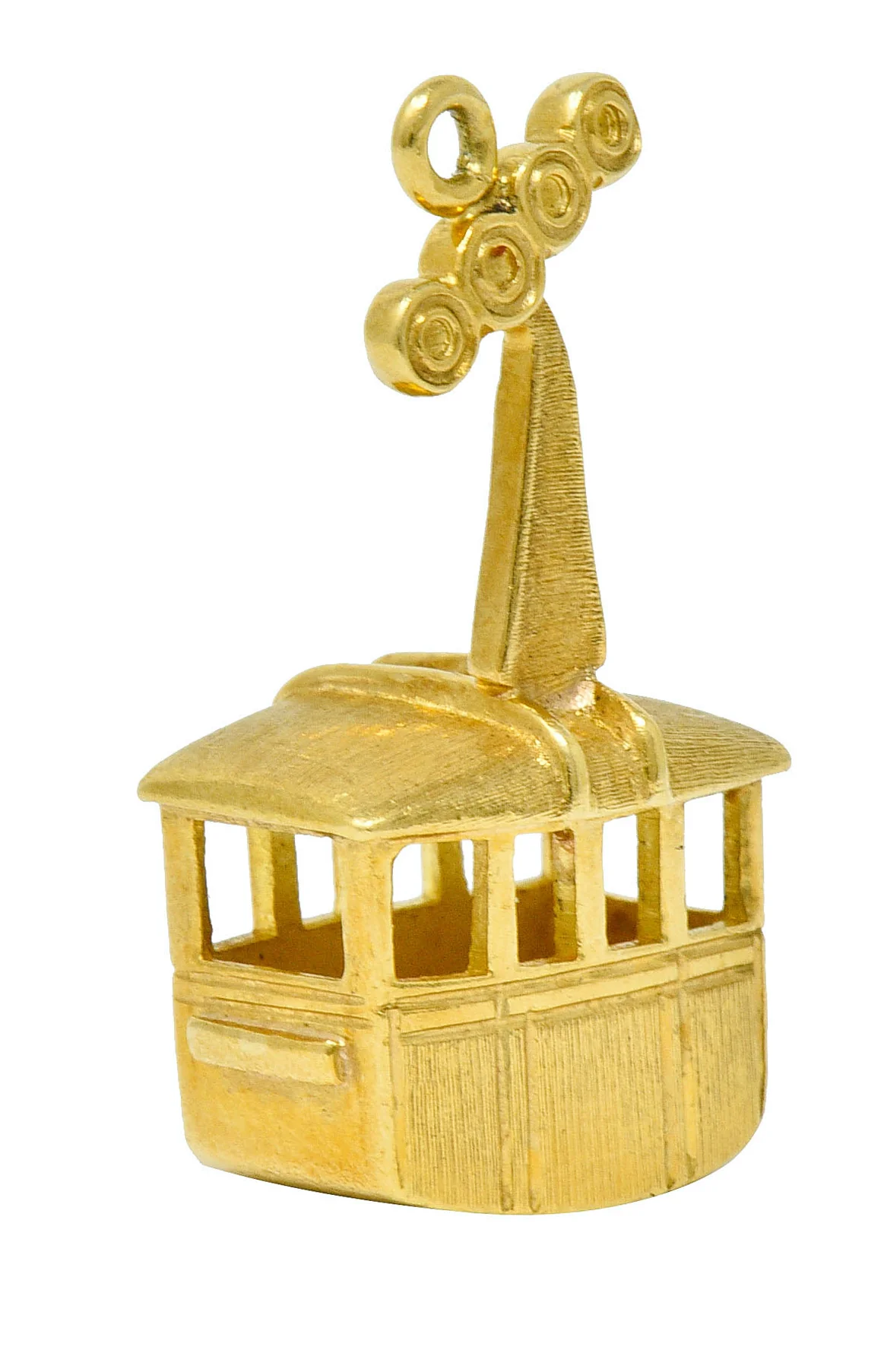 1960's Vintage 18 Karat Gold Cable Car Charm - Image 2
