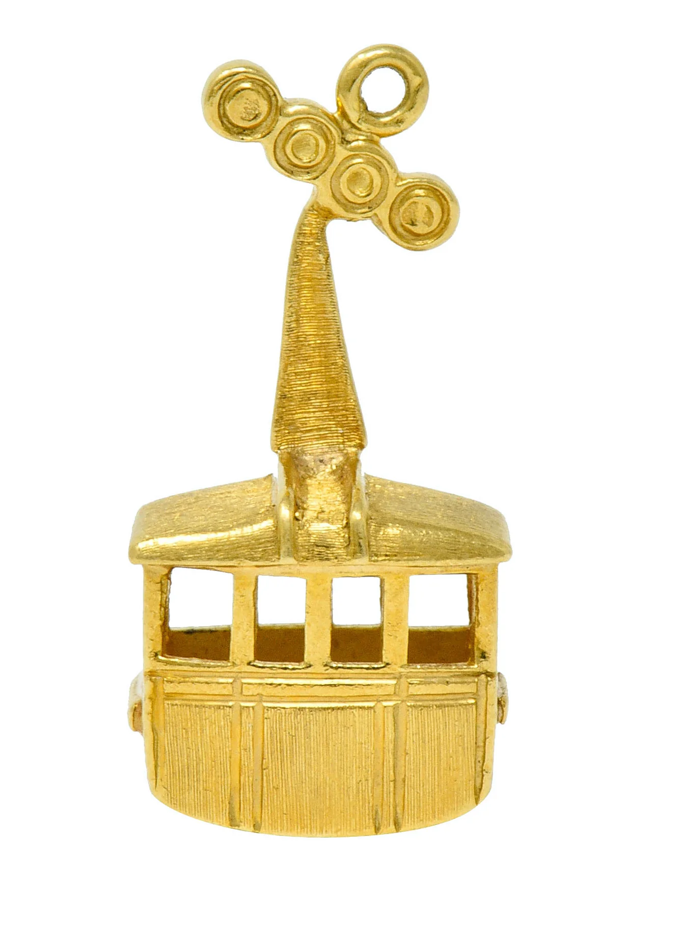 1960's Vintage 18 Karat Gold Cable Car Charm - Image 4