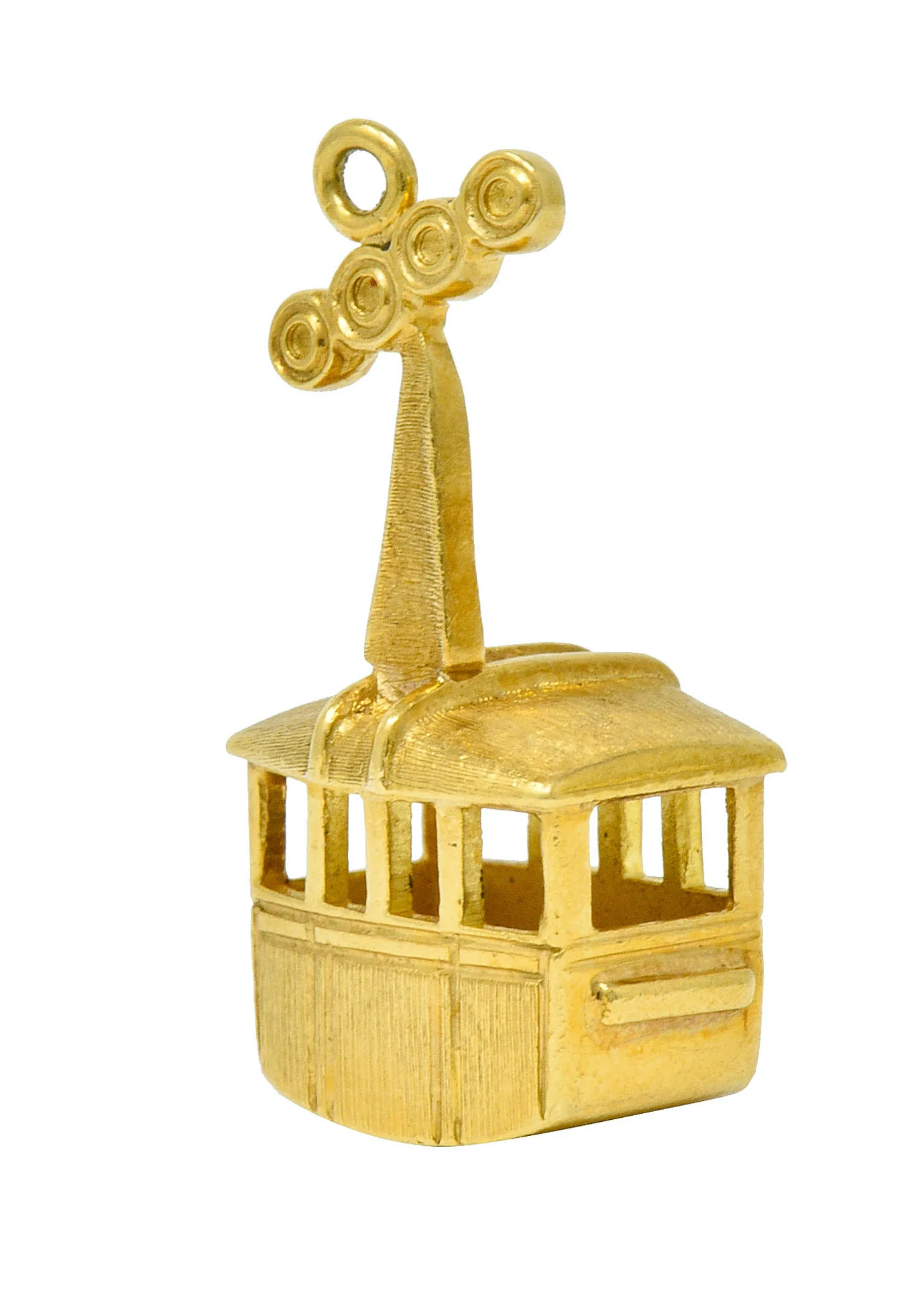 1960's Vintage 18 Karat Gold Cable Car Charm - Image 6