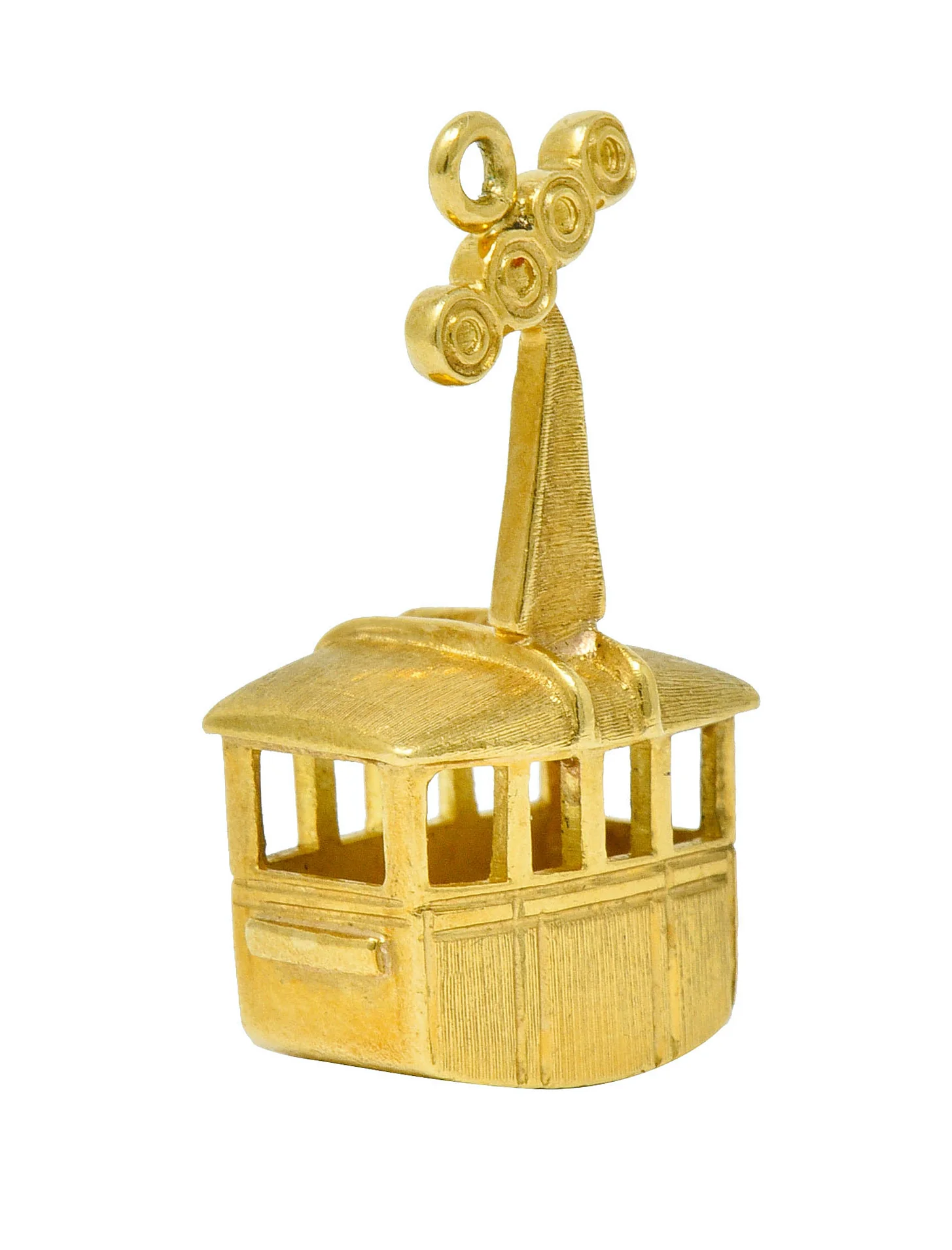 1960's Vintage 18 Karat Gold Cable Car Charm - Image 7