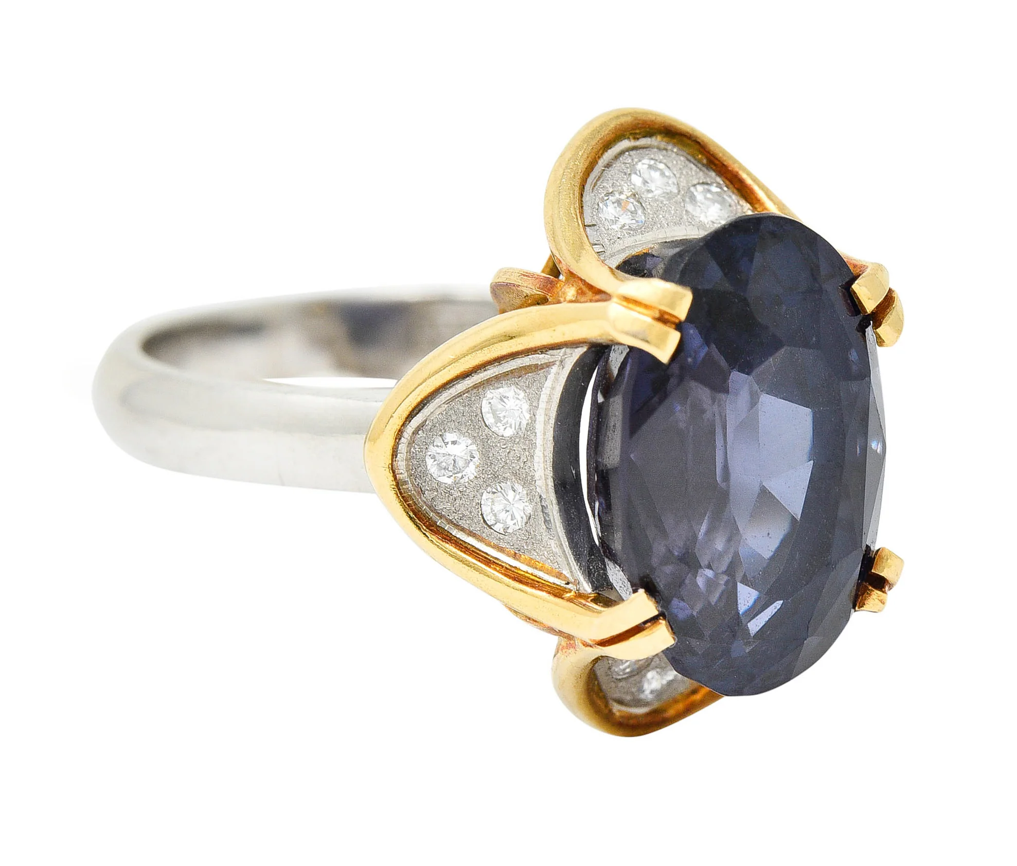 1960's Vintage 4.95 CTW Spinel Diamond Platinum 18 Karat Gold Statement Ring - Image 2
