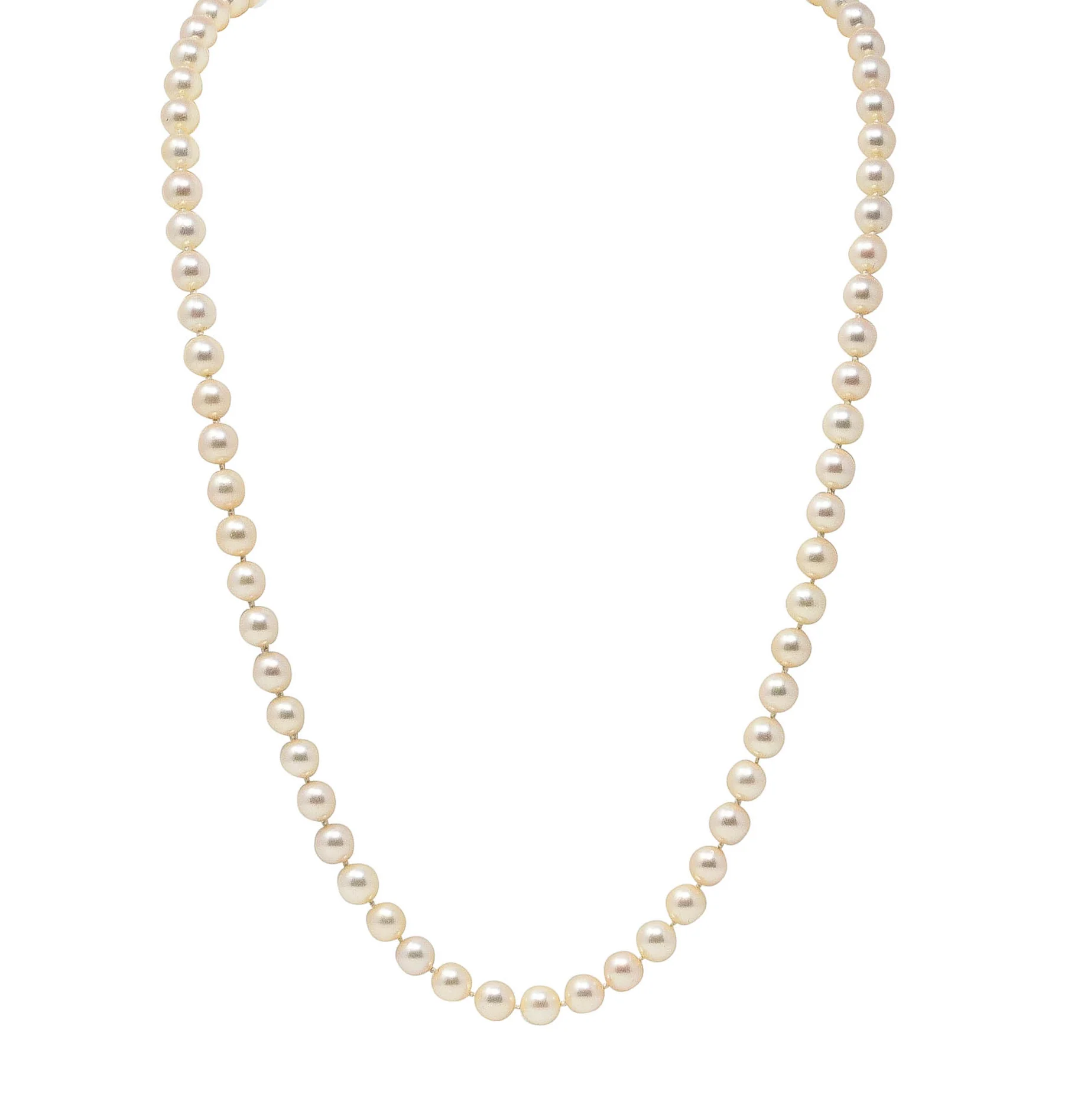 1960's Vintage Cultured Pearl Ruby 18 Karat Gold Necklace