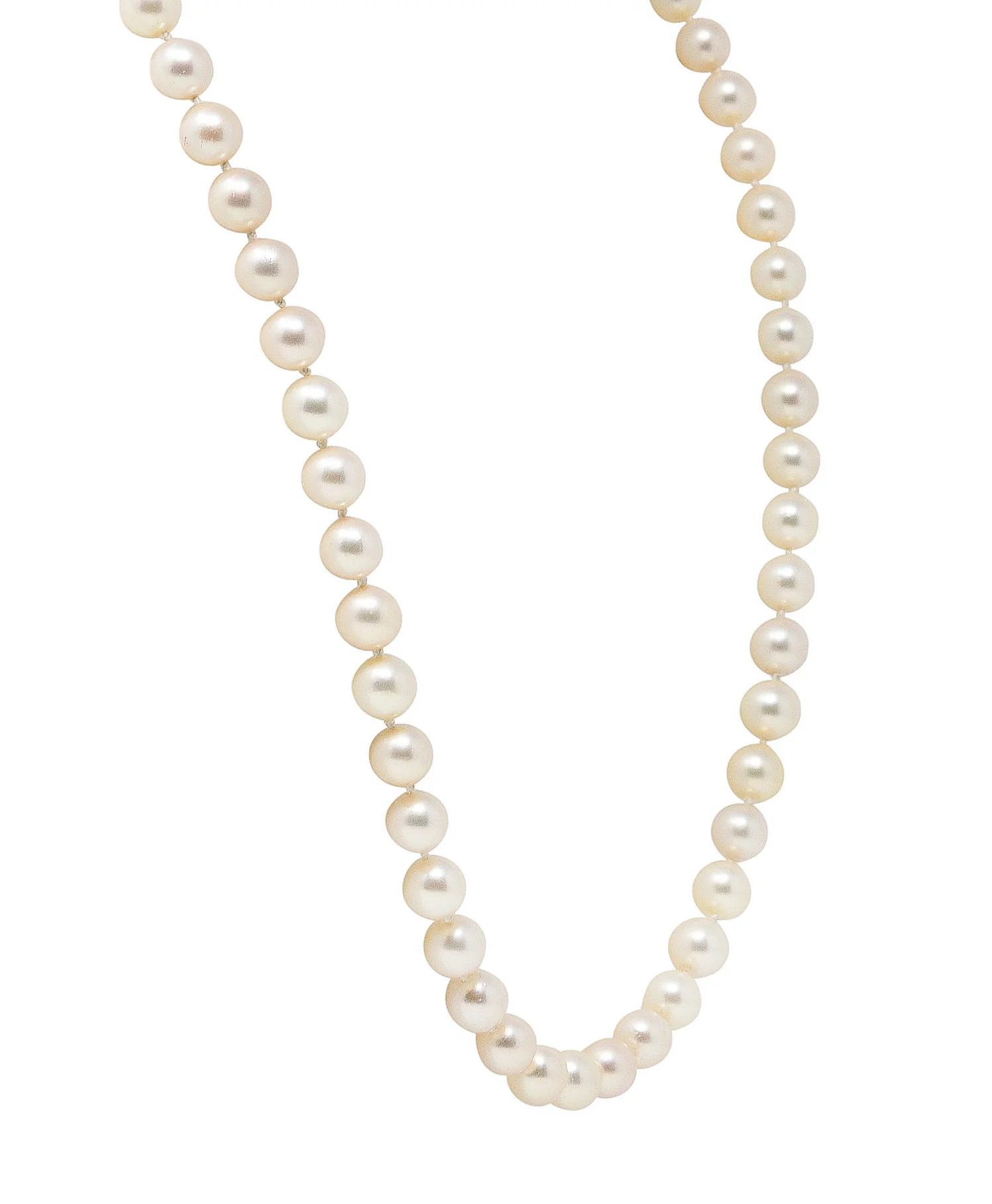 1960's Vintage Cultured Pearl Ruby 18 Karat Gold Necklace - Image 4