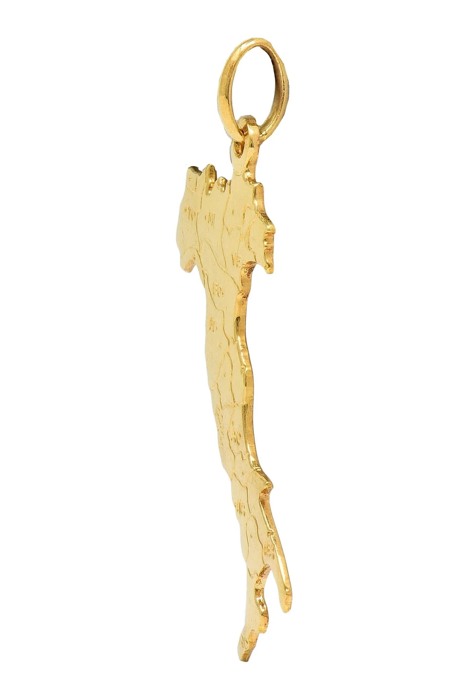 1970's 18 Karat Yellow Gold Vintage Italy Country Pendant - Image 2