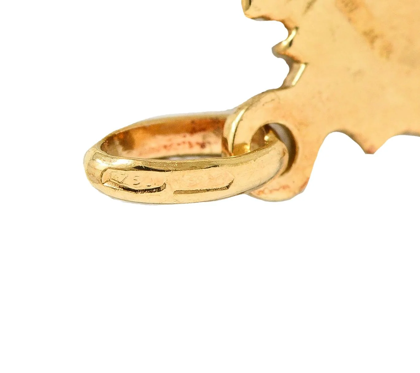 1970's 18 Karat Yellow Gold Vintage Italy Country Pendant - Image 5