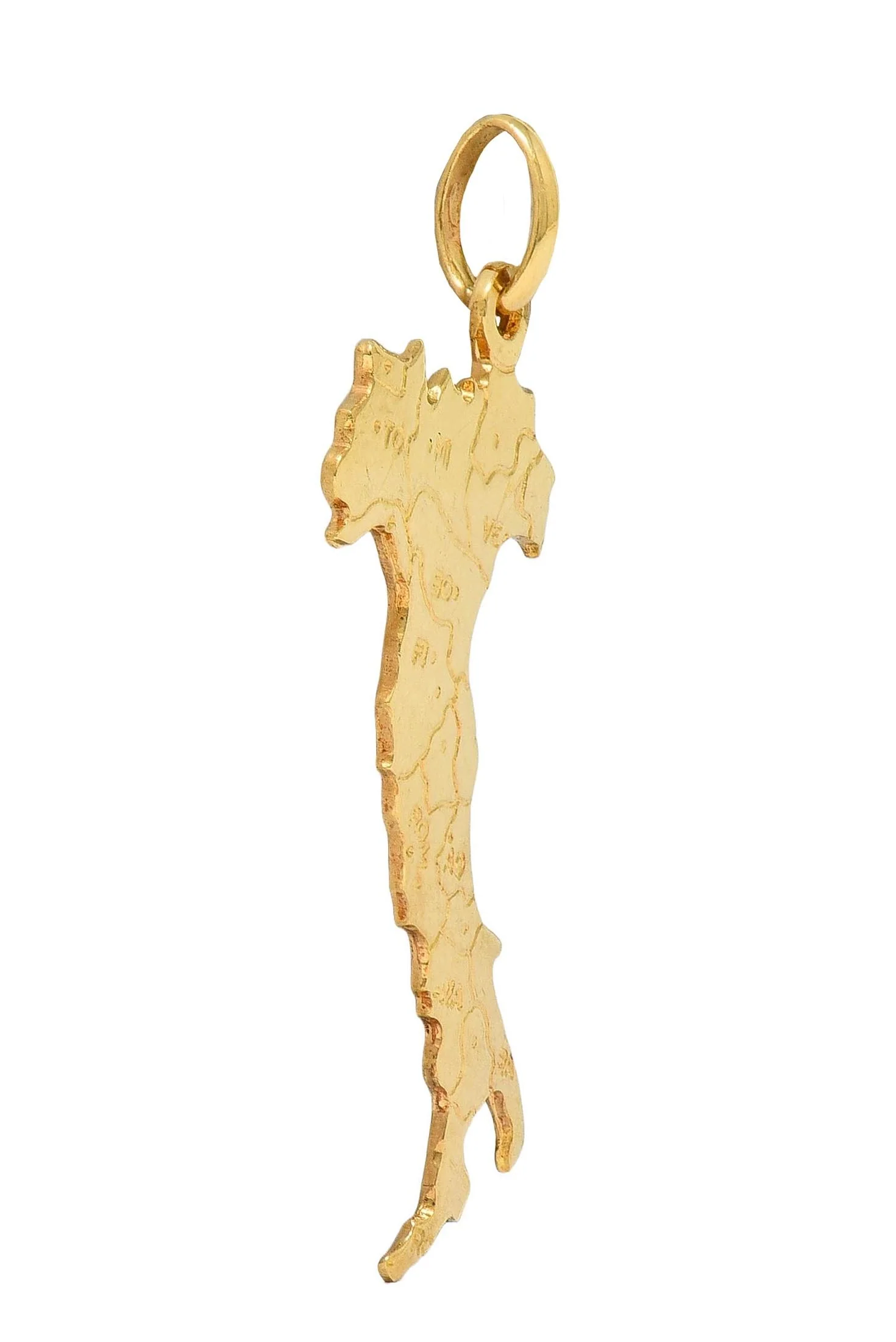 1970's 18 Karat Yellow Gold Vintage Italy Country Pendant - Image 6